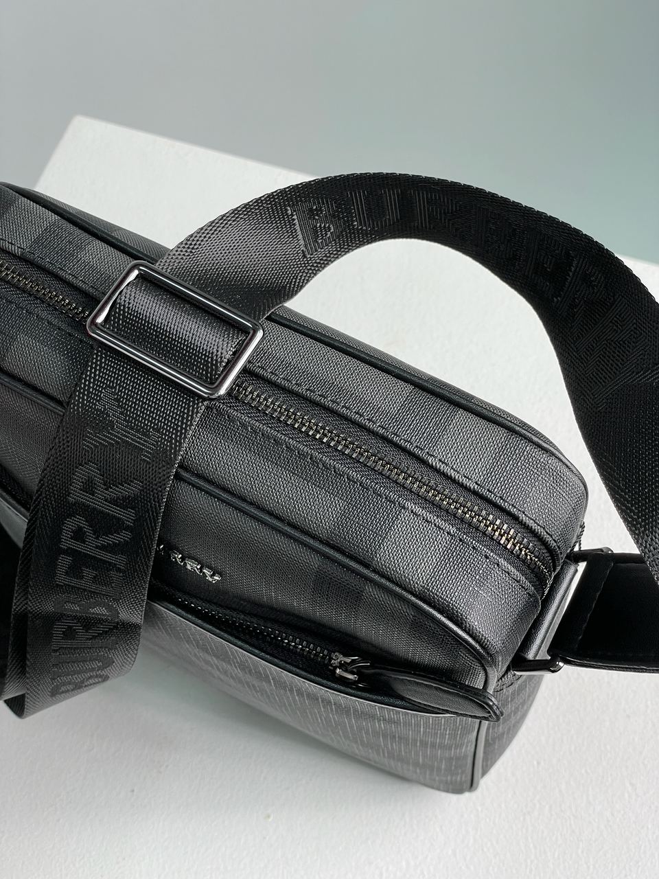 Burberry Large Messenger Bag Men Crossbody Shoulder Bag Grey - 14