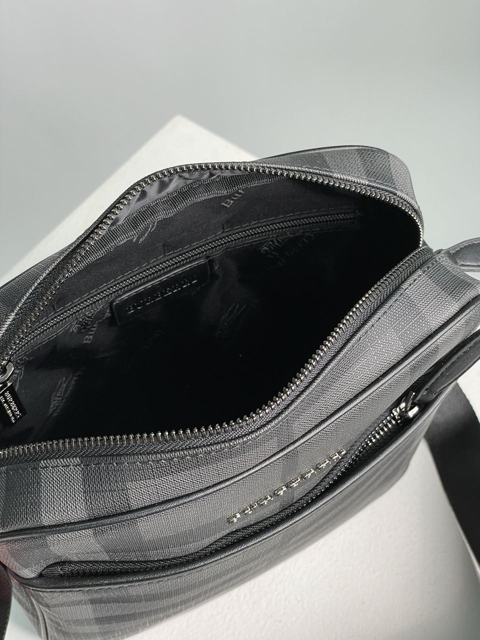 Burberry Large Messenger Bag Men Crossbody Shoulder Bag Grey - 16