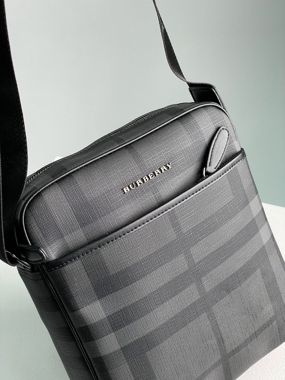 Burberry Large Messenger Bag Men Crossbody Shoulder Bag Grey - 8