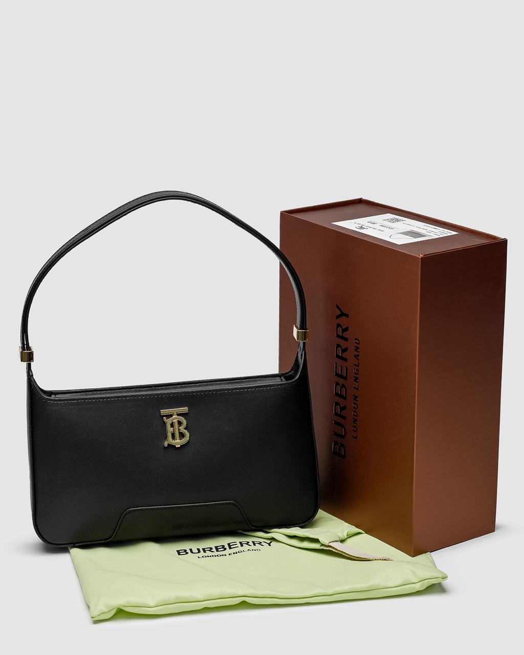 Burberry Leather TB Shoulder Bag "Black" - 2