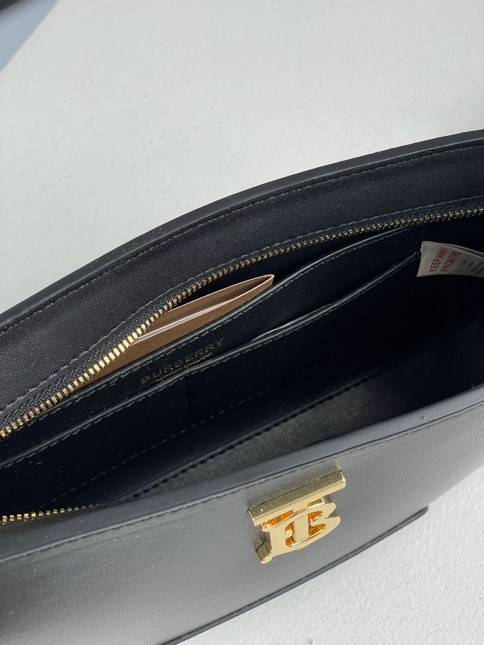 Burberry Leather TB Shoulder Bag "Black" - 24
