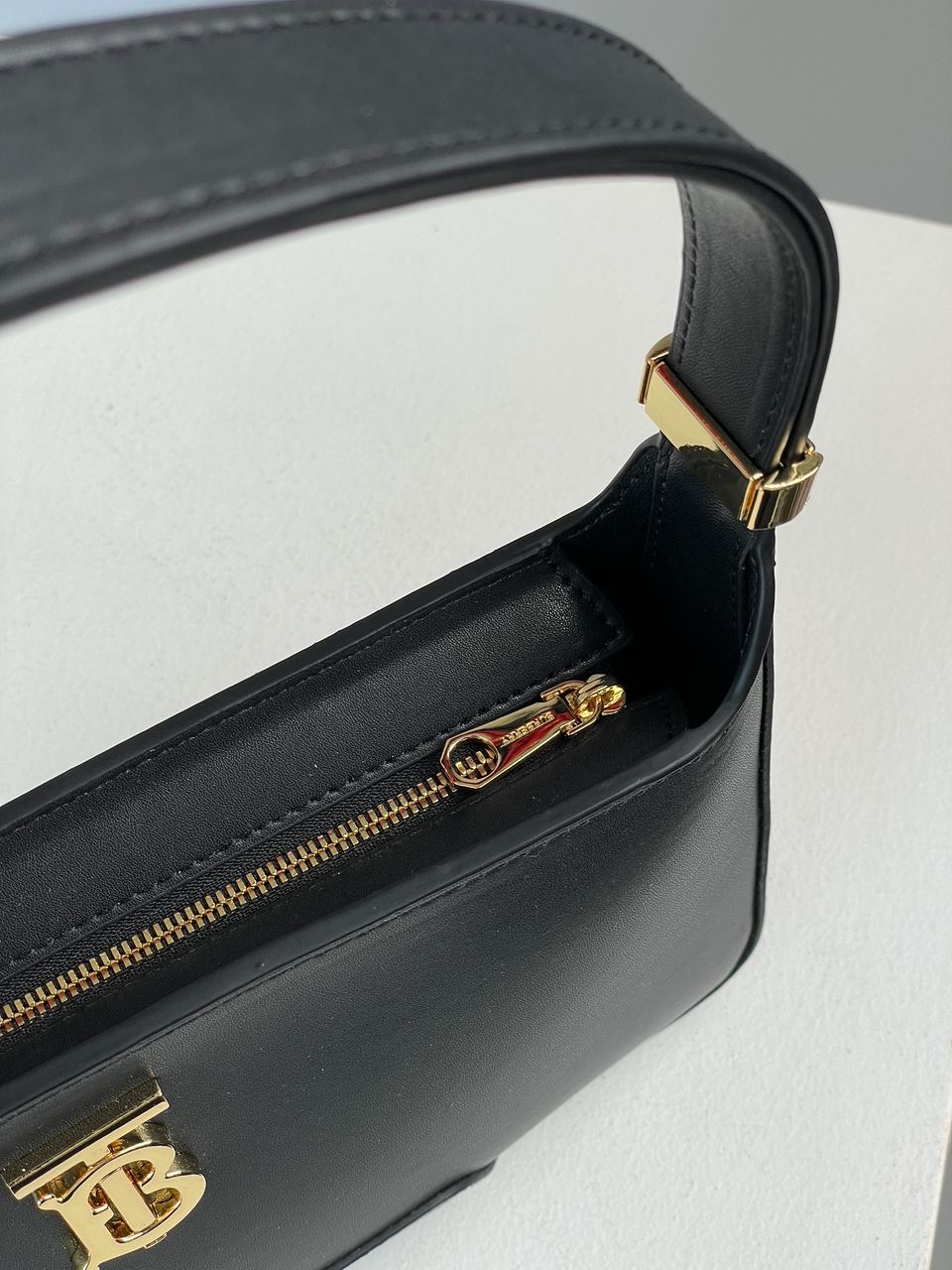 Burberry Leather TB Shoulder Bag "Black" - 26