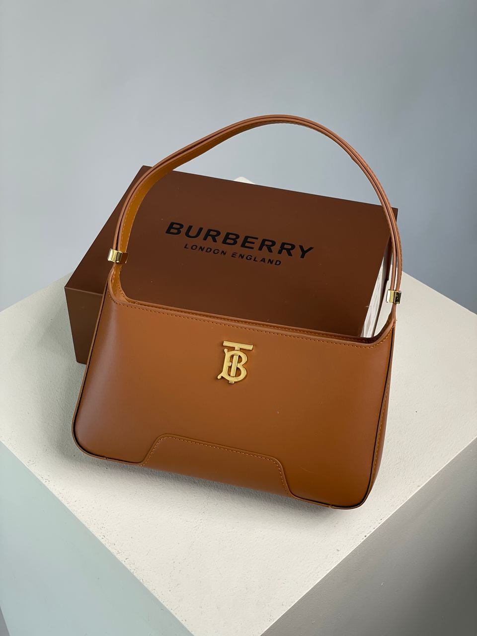 Burberry Leather TB Shoulder Bag "Brown" - 4
