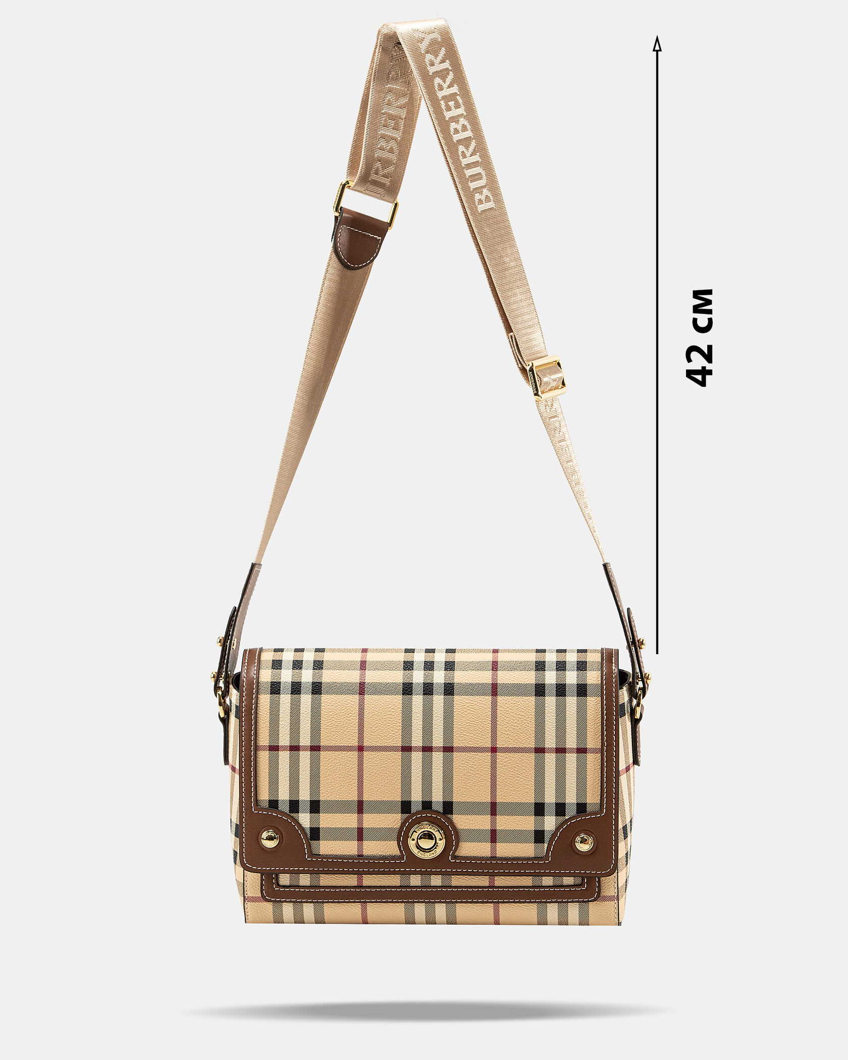 Burberry Leather Vintage Check Note Cross-Body Bag - 4