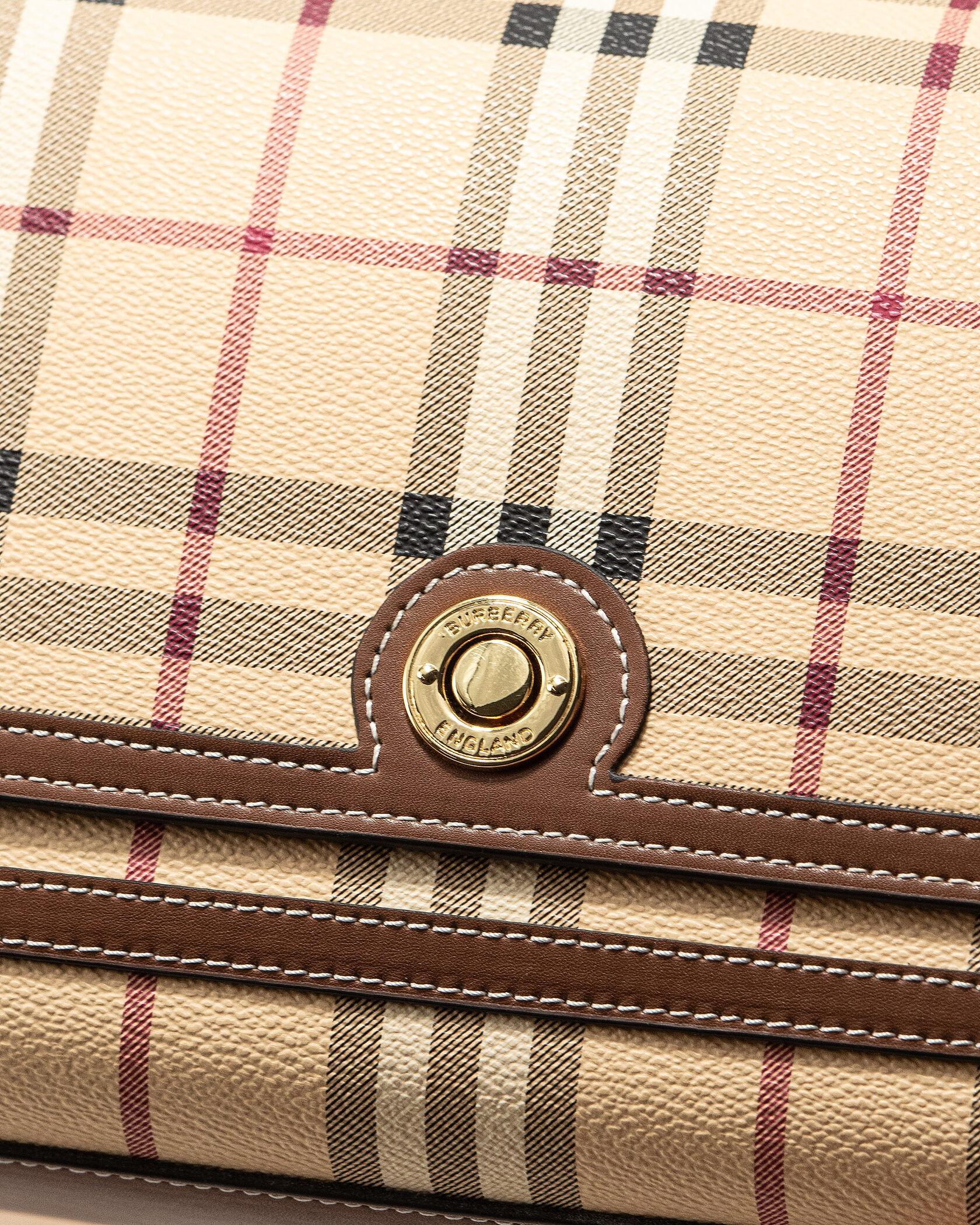 Burberry Leather Vintage Check Note Cross-Body Bag - 6