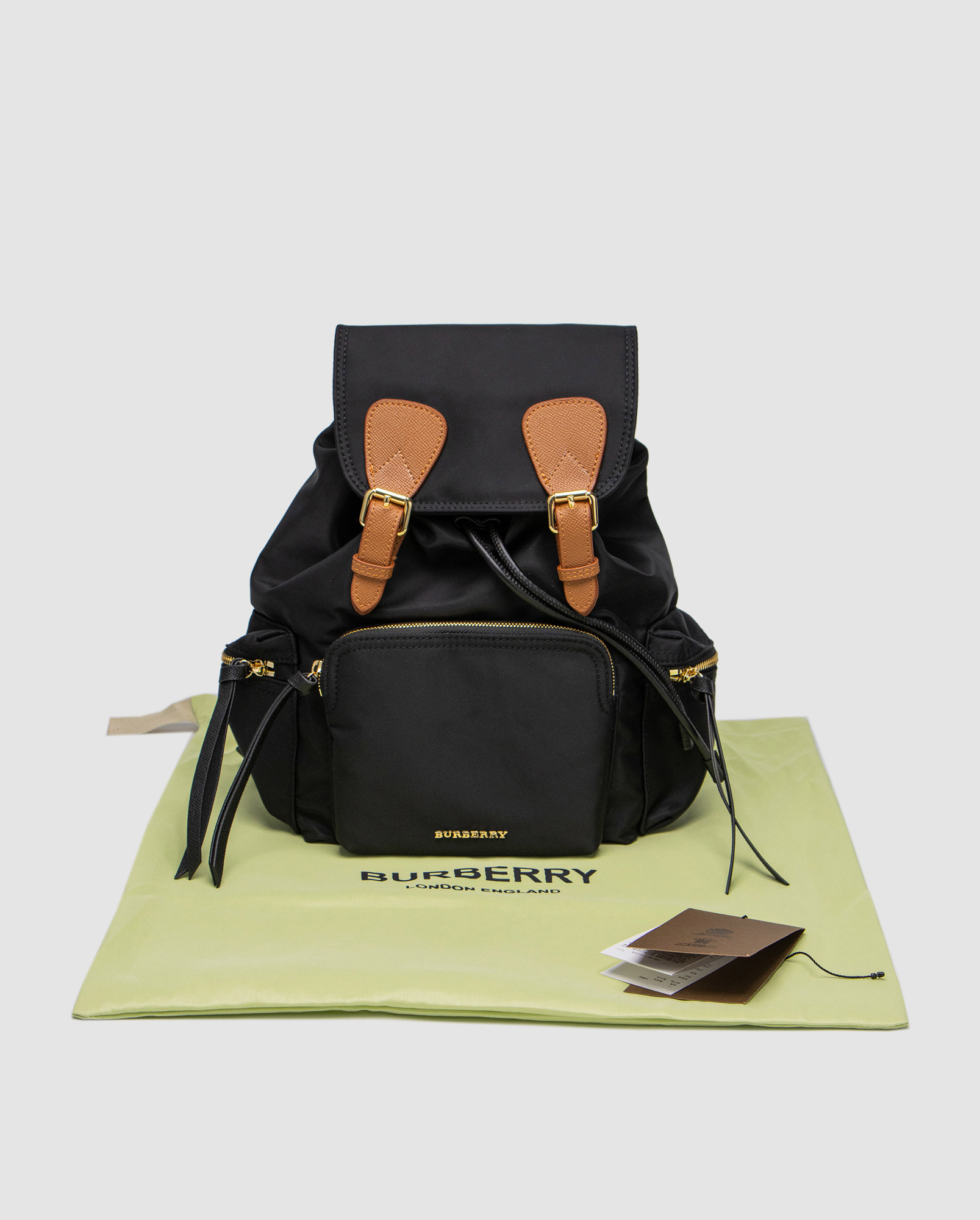 Burberry Nylon Backpack with Leather in Black - 5