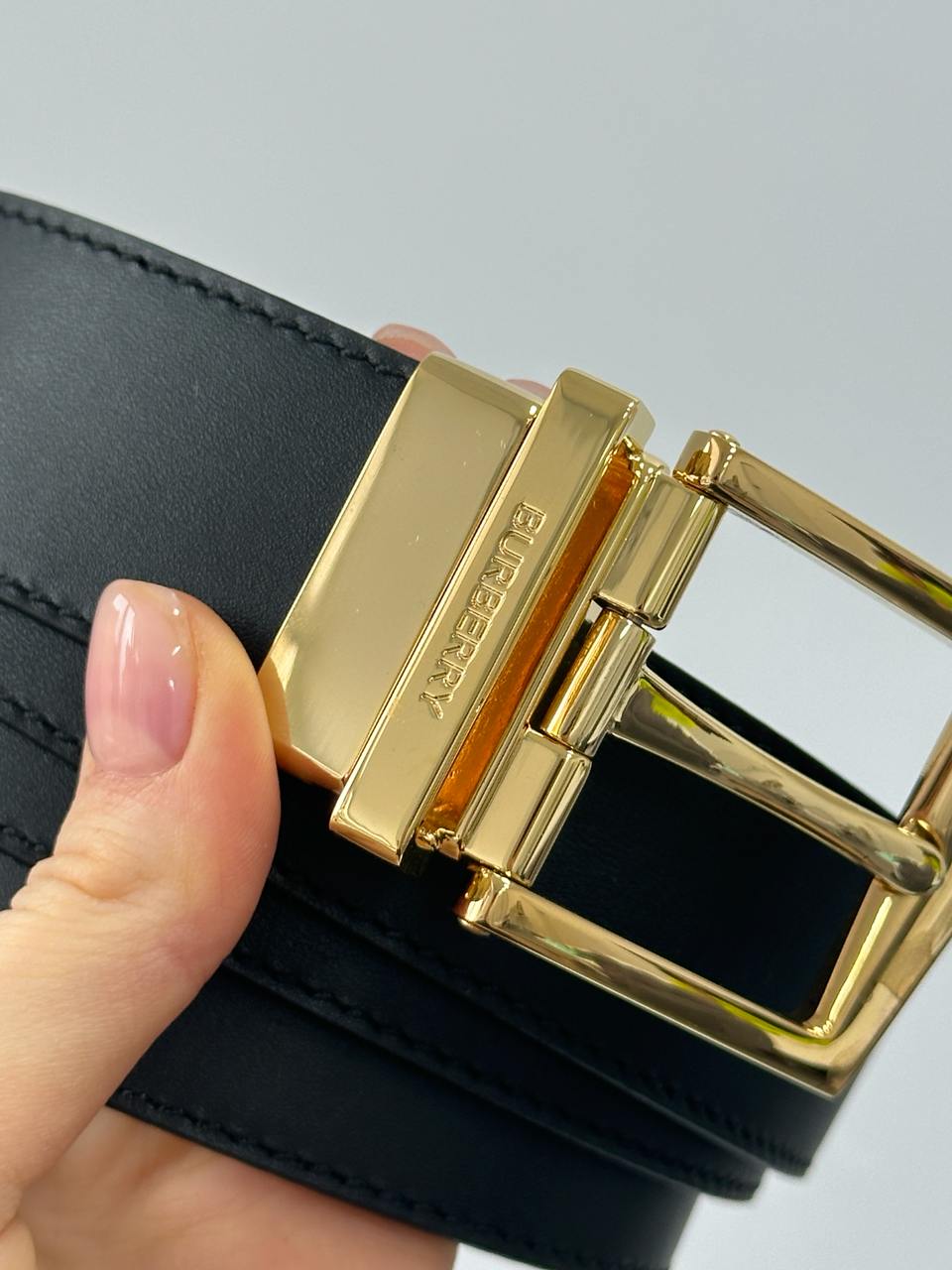 Burberry Reversible Grainy Leather Belt Gold - 6