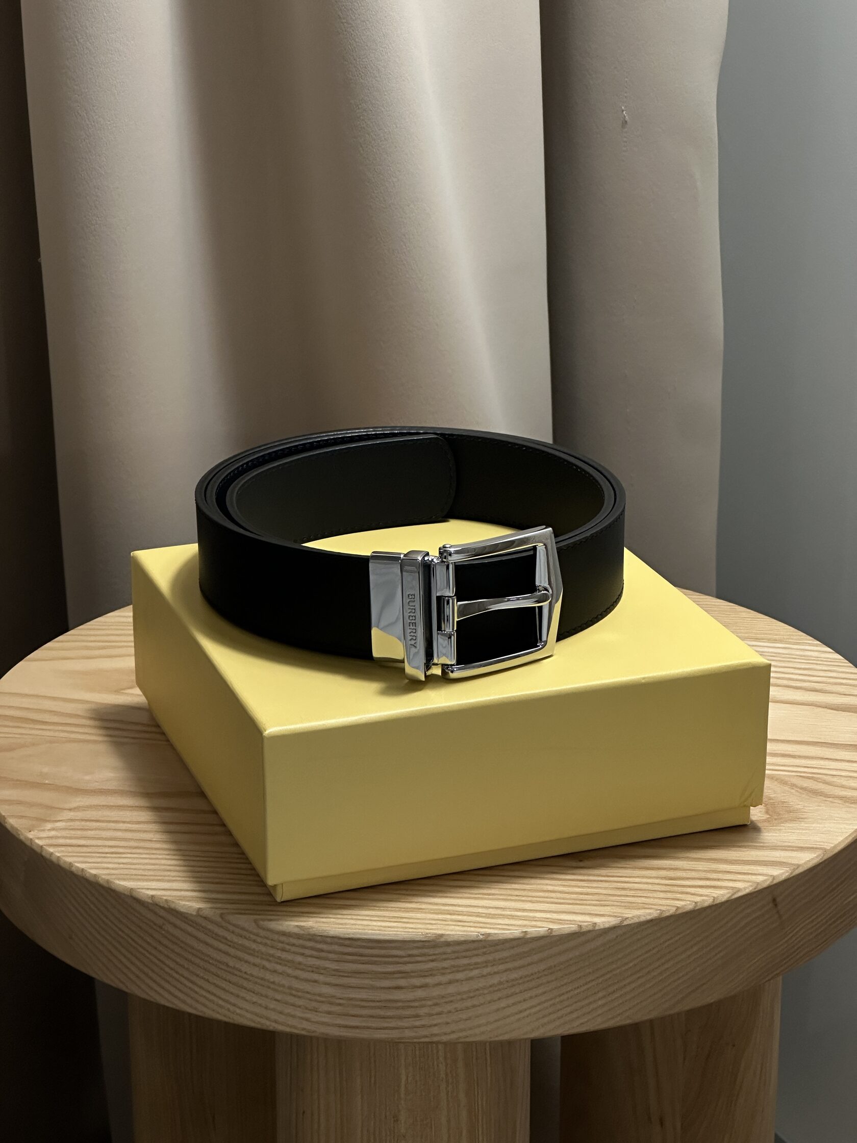 Burberry Reversible Grainy Leather Belt Silver - 5