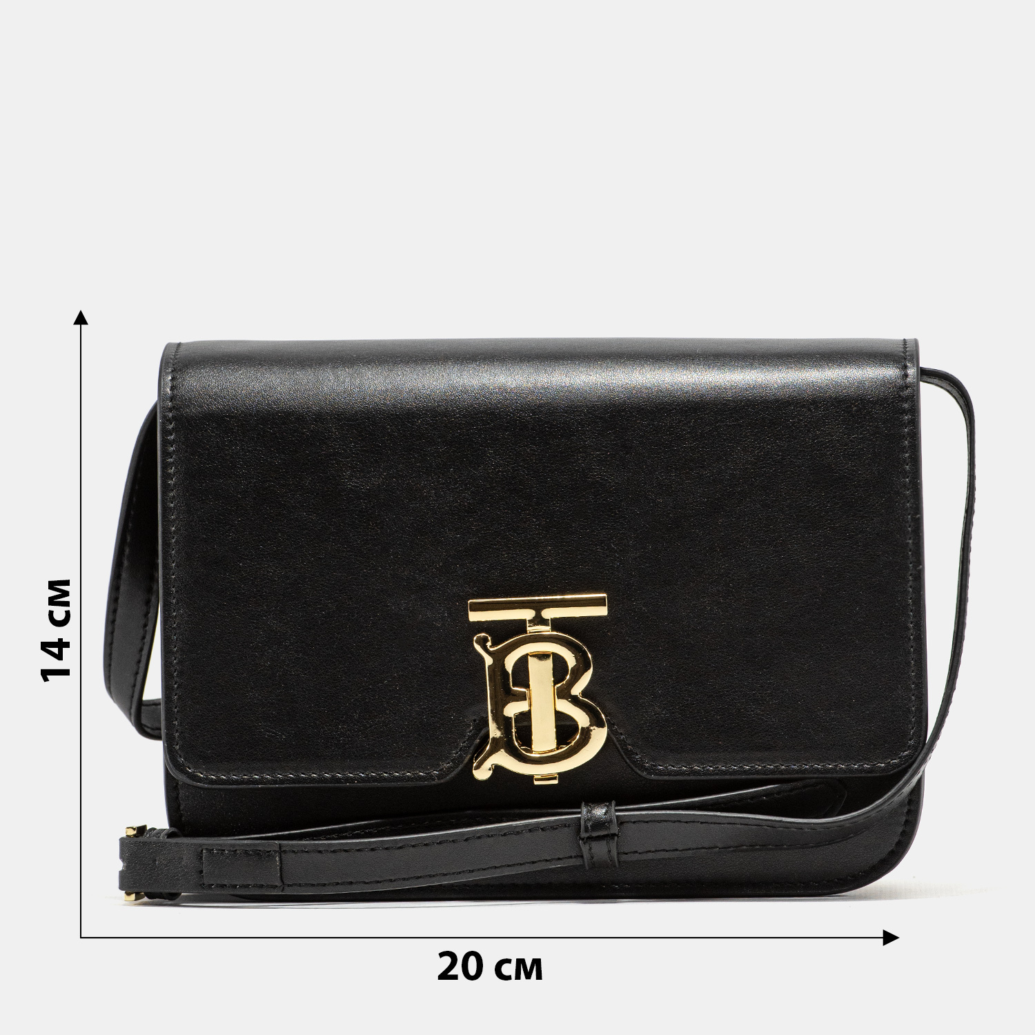 Burberry Small Leather TB Bag Black - 3