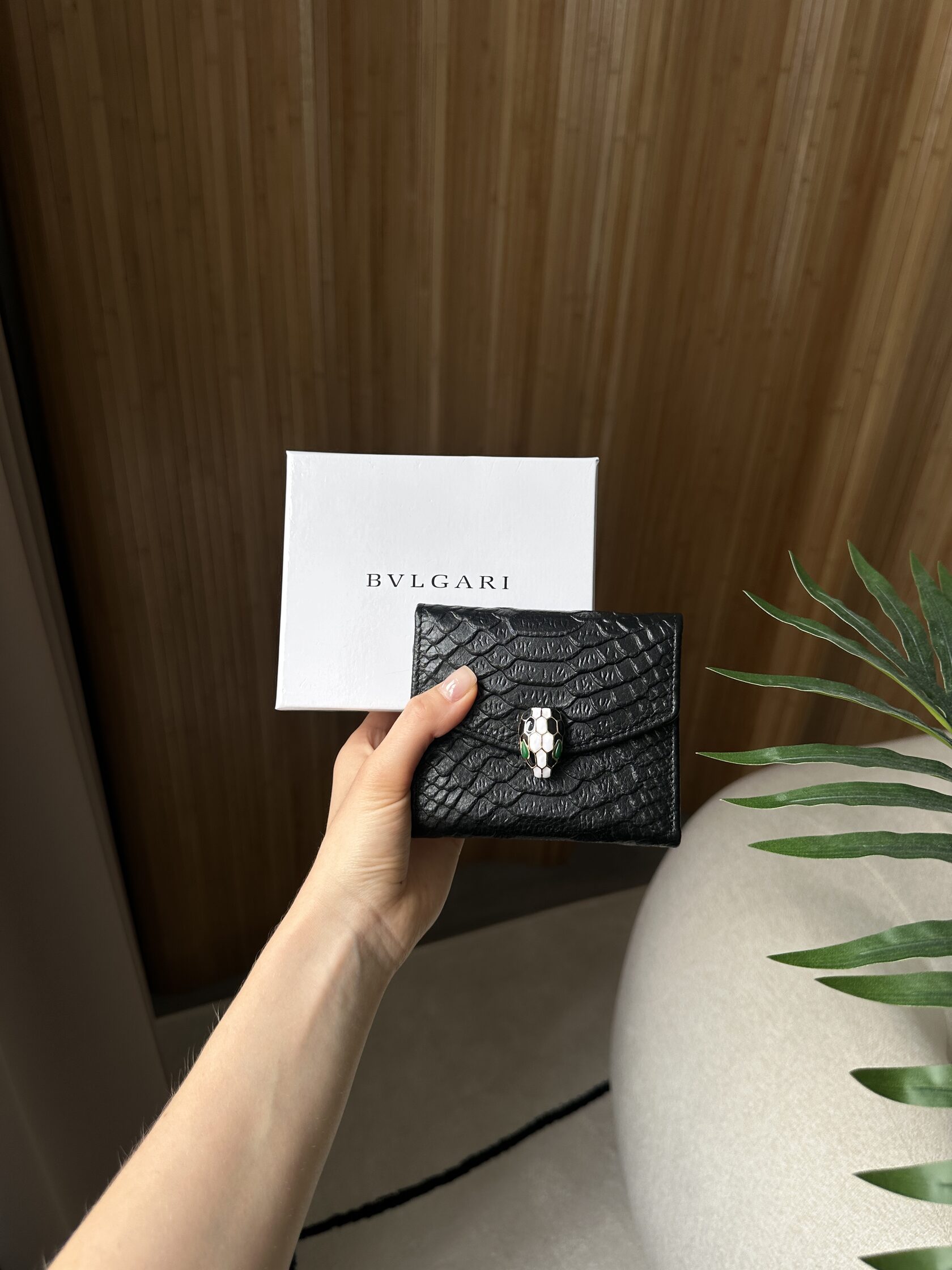 Bvlgari Serpenti Forever Trifold Wallet Black - 7