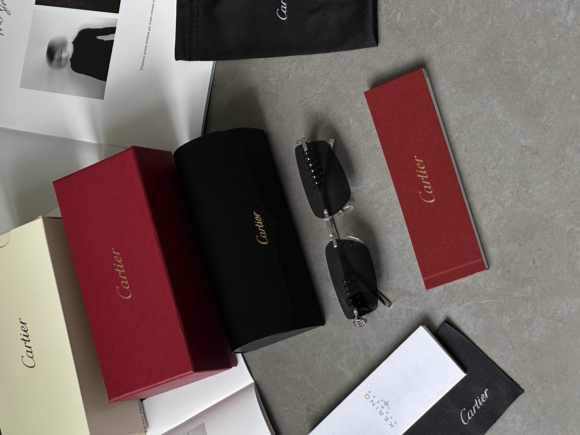 Cartier Clash Black/Silver CT0544S 001 L Cat.2