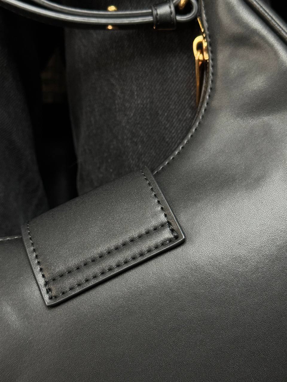 Celine Ava Triomphe Soft Bag in Smooth Calfskin Black - 4