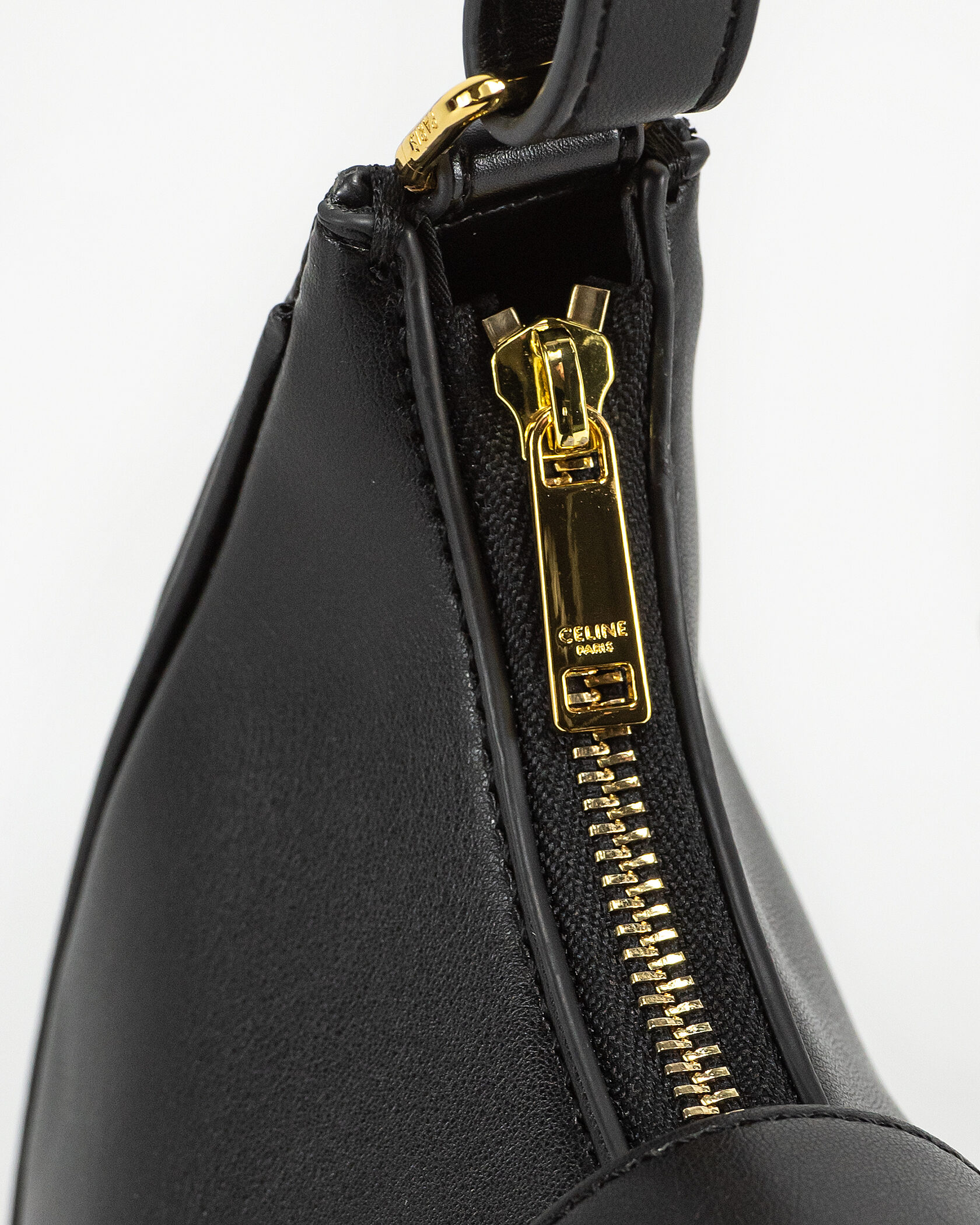 Celine Ava Triomphe Soft Bag in Smooth Calfskin Black - 12