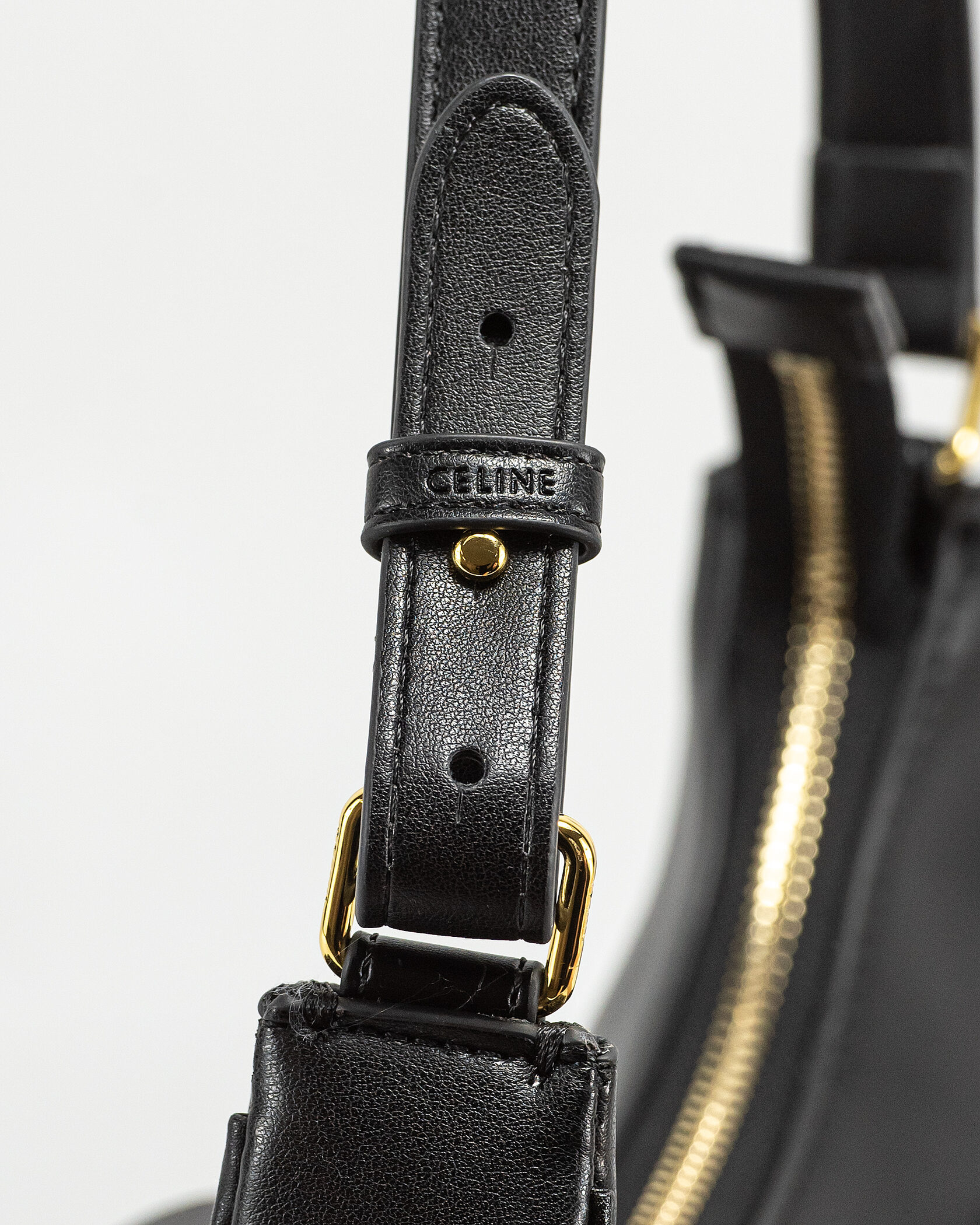 Celine Ava Triomphe Soft Bag in Smooth Calfskin Black - 14