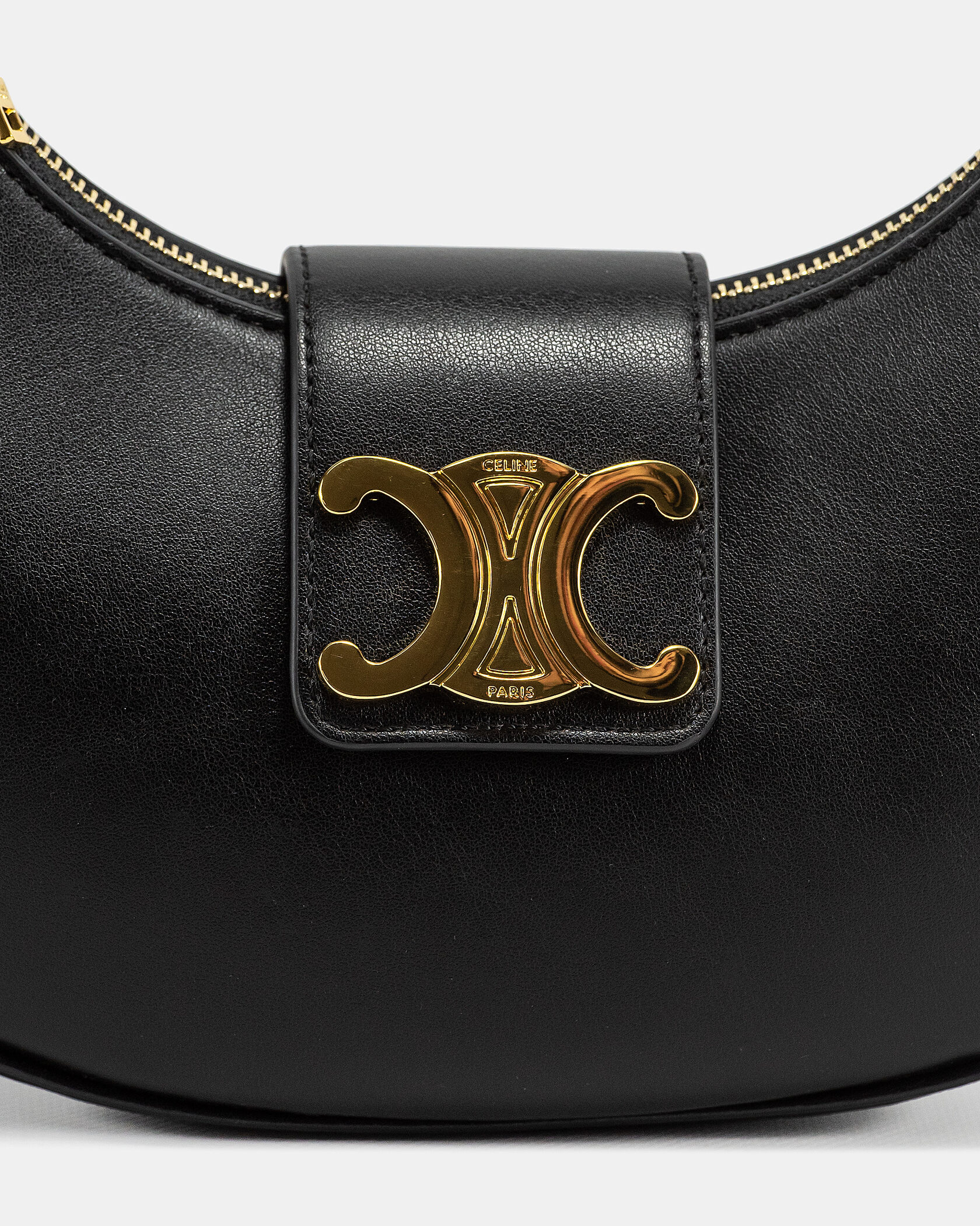 Celine Ava Triomphe Soft Bag in Smooth Calfskin Black - 7