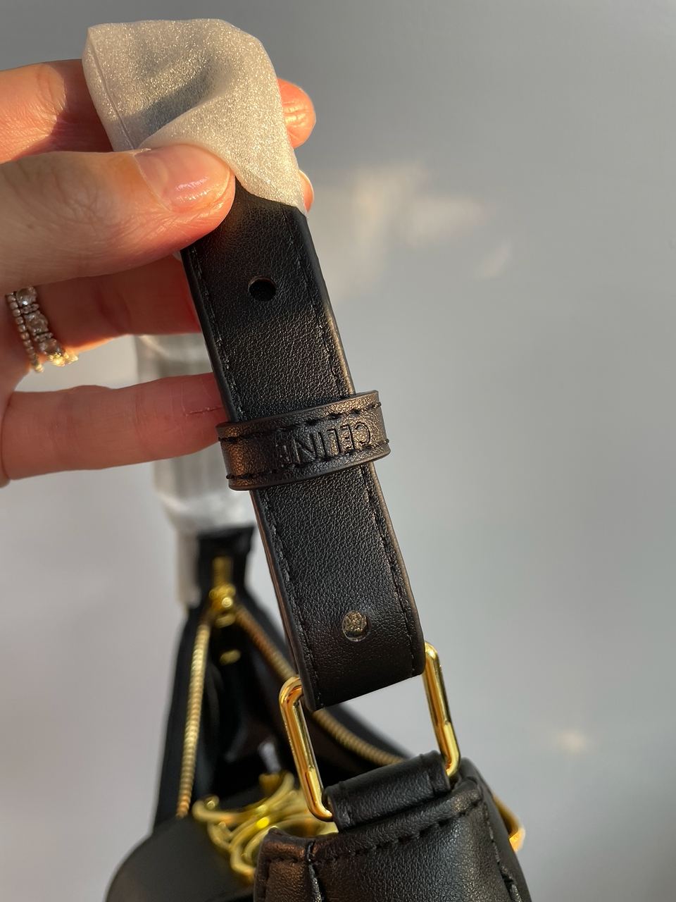 Celine Ava Triomphe Soft Bag in Smooth Calfskin Black - 17