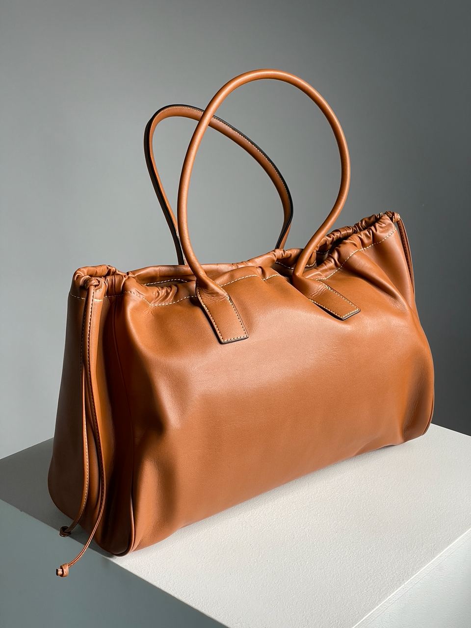 Celine Cabas Drawstring Cuir Triomphe In Smooth Calfskin Tan - 13