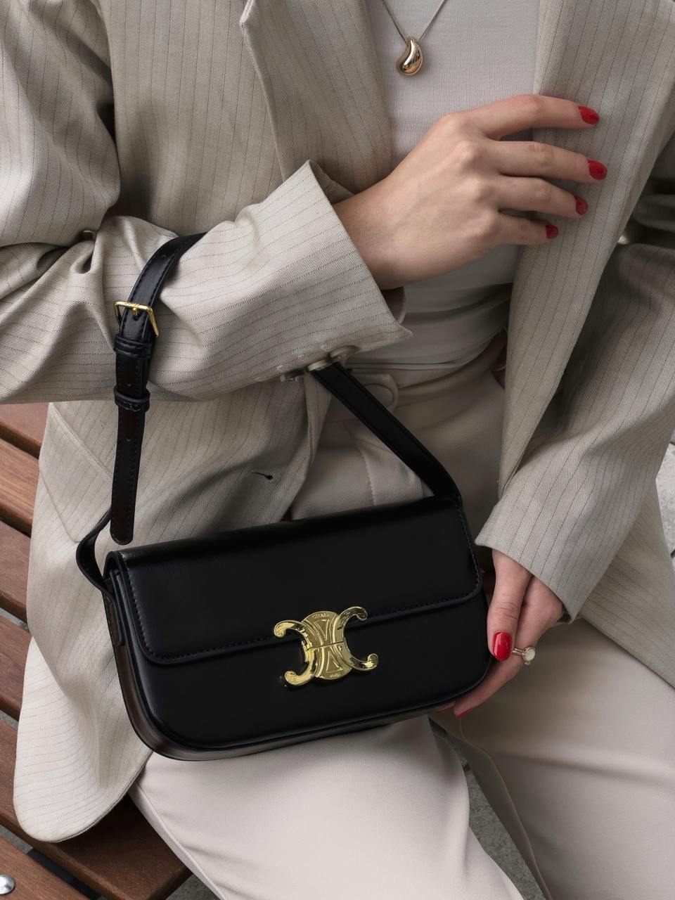 Celine Classique Triomphe Bag Black - 4