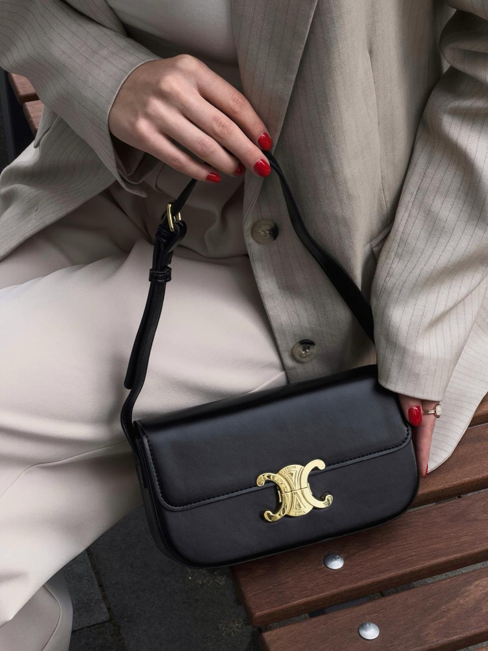 Celine Classique Triomphe Bag Black - 6