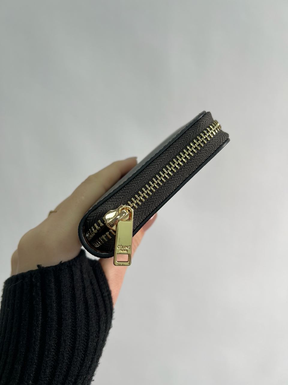 Celine Large Zipped Wallet in Triomphe Canvas Brown - 9