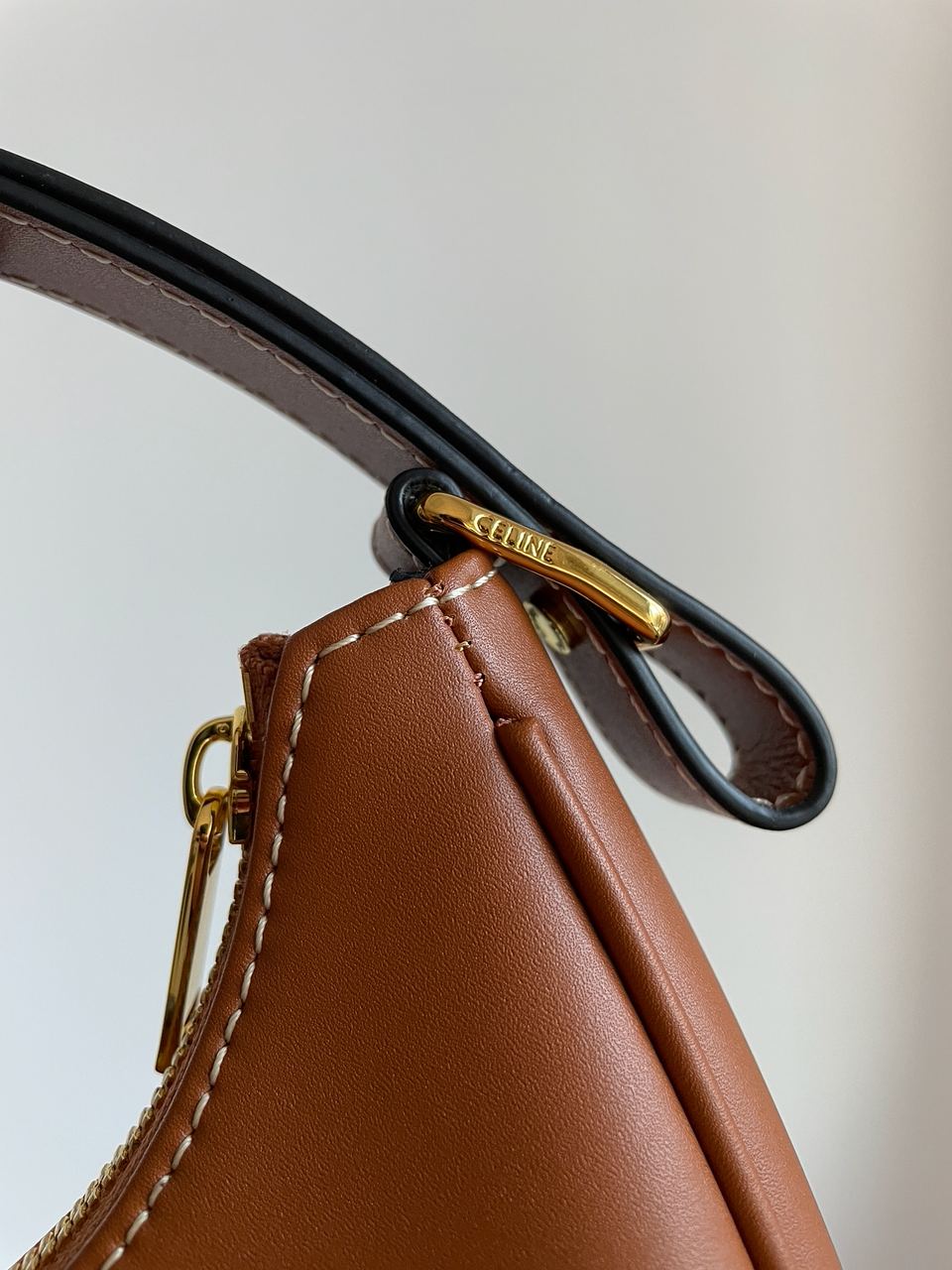 Celine Medium Ava Triomphe Bag in Smooth Calfskin Tan - 18