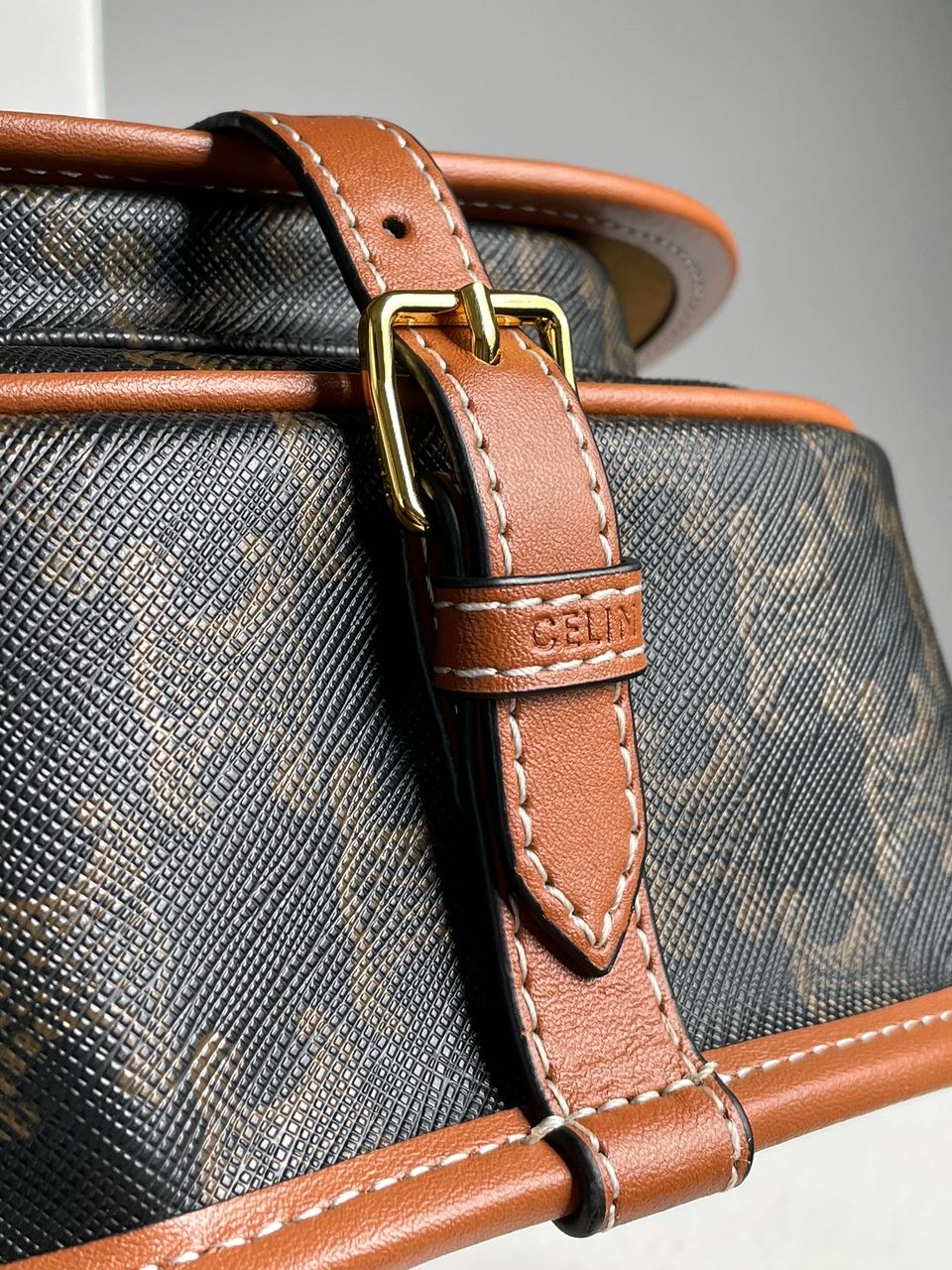 Celine Medium Folco Bag in Triomphe Canvas And Calfskin Tan - 20