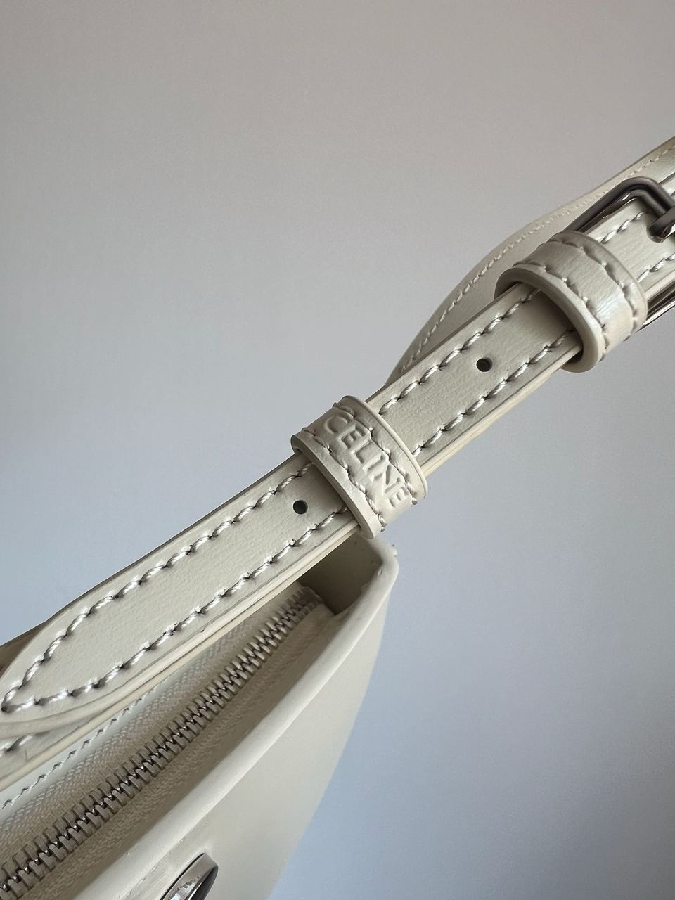 Celine Medium Tilly Bag in Shiny Calfskin Cream - 7