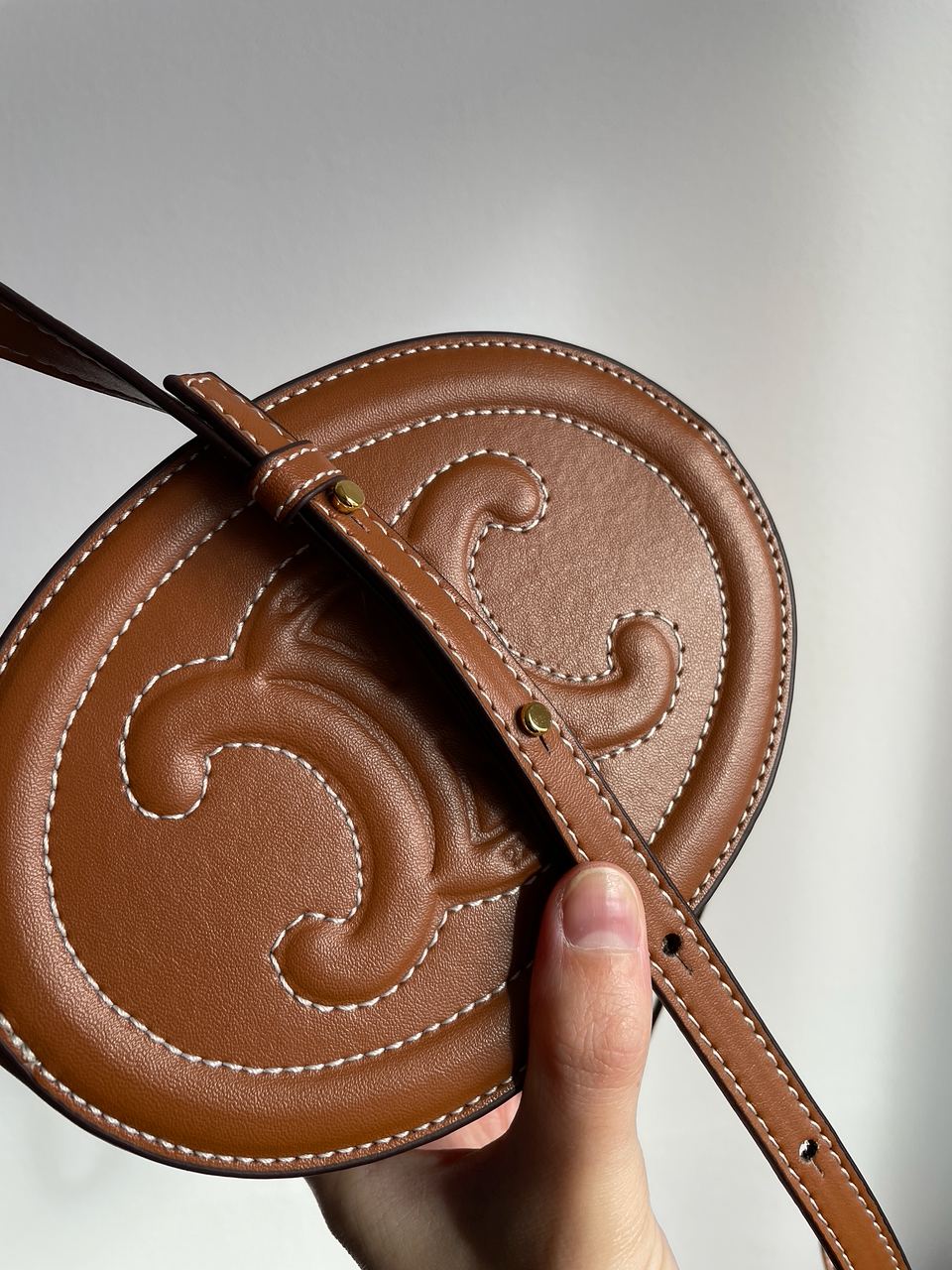 Celine Oval Bag Cuir Triomphe in Smooth Calfskin Tan - 13