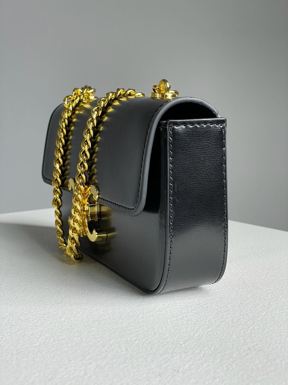 Celine Shoulder Bag Claude In Shiny Calfskin Black - 11