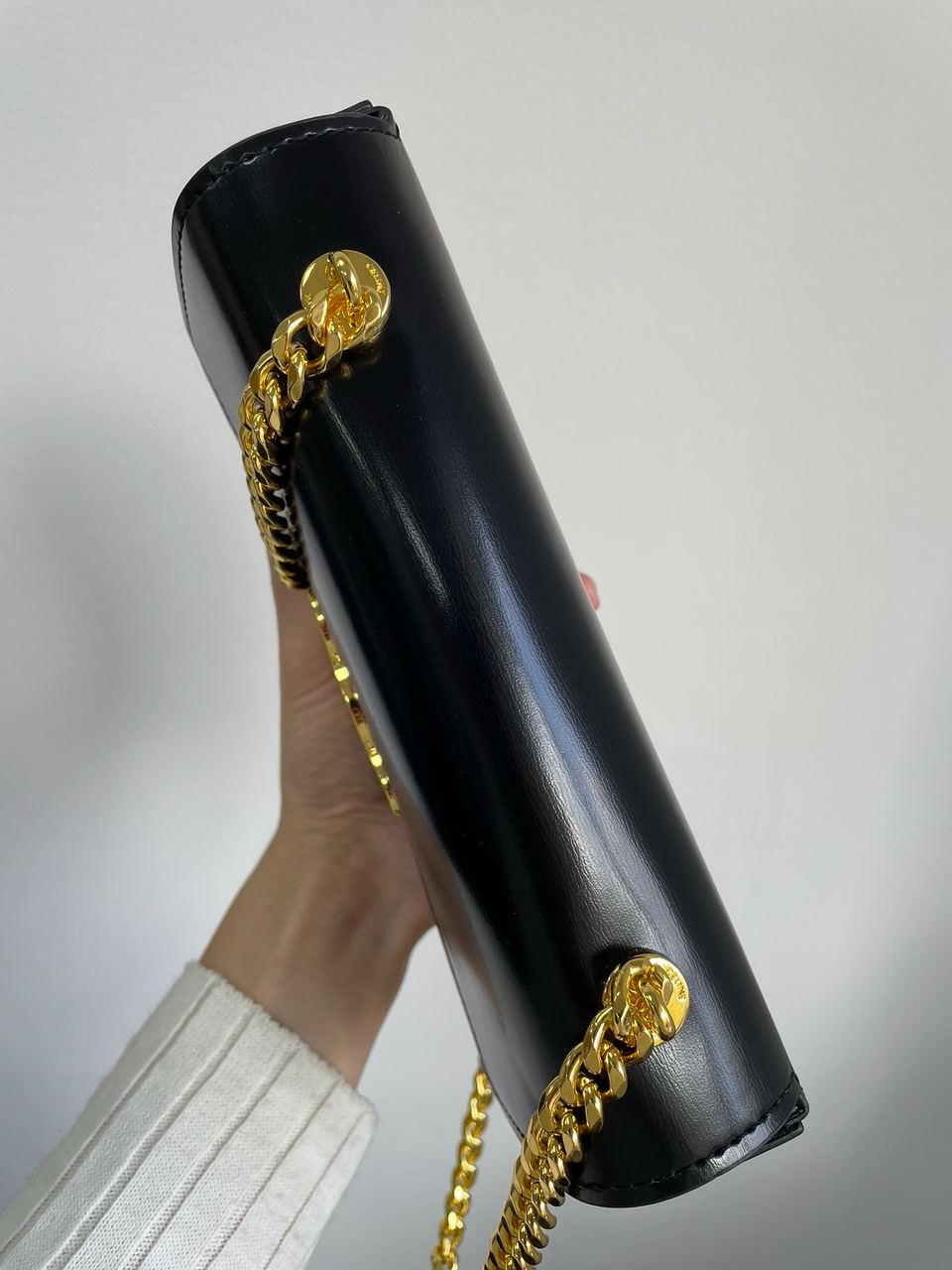 Celine Shoulder Bag Claude In Shiny Calfskin Black - 18