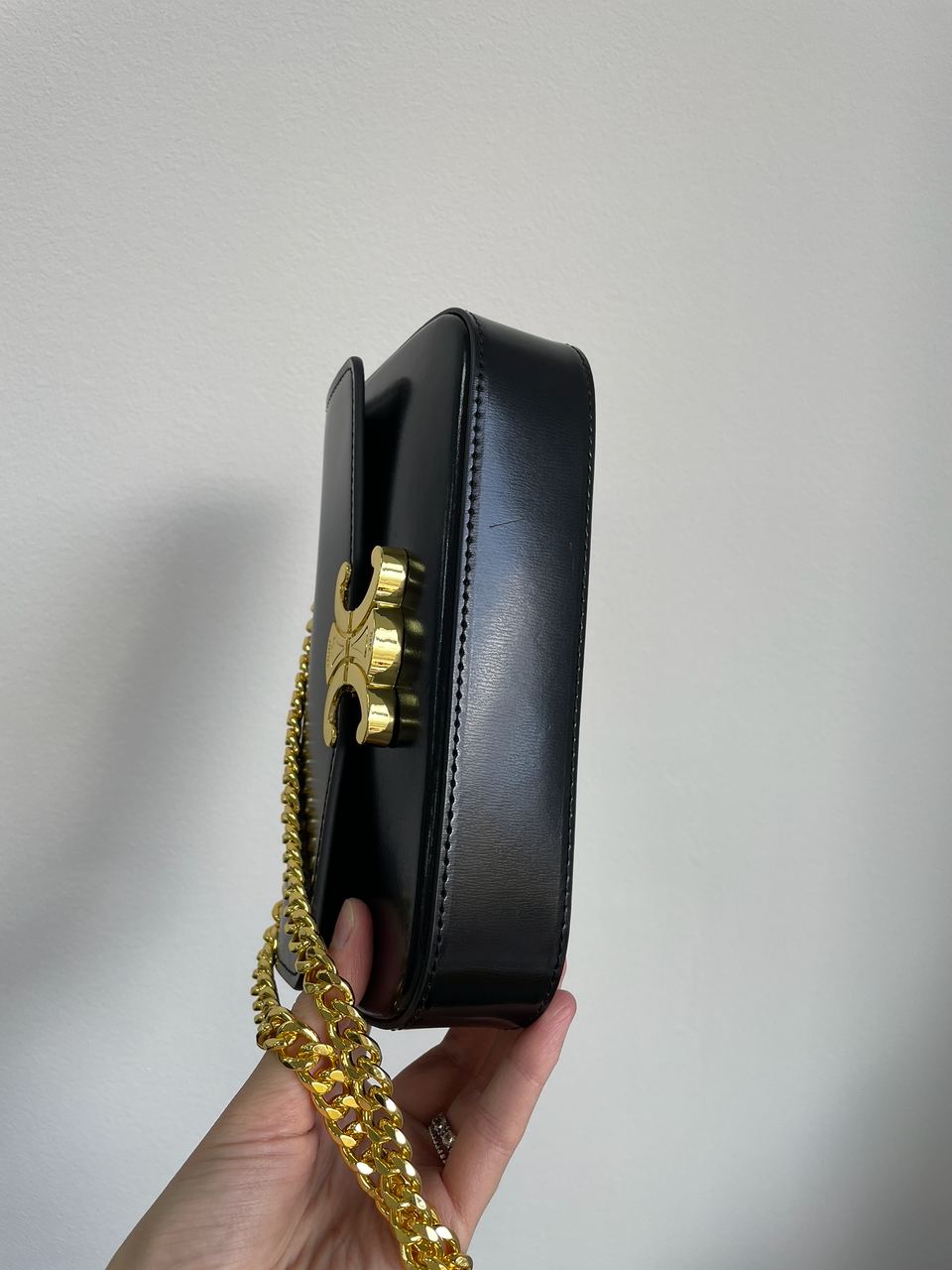 Celine Shoulder Bag Claude In Shiny Calfskin Black - 19