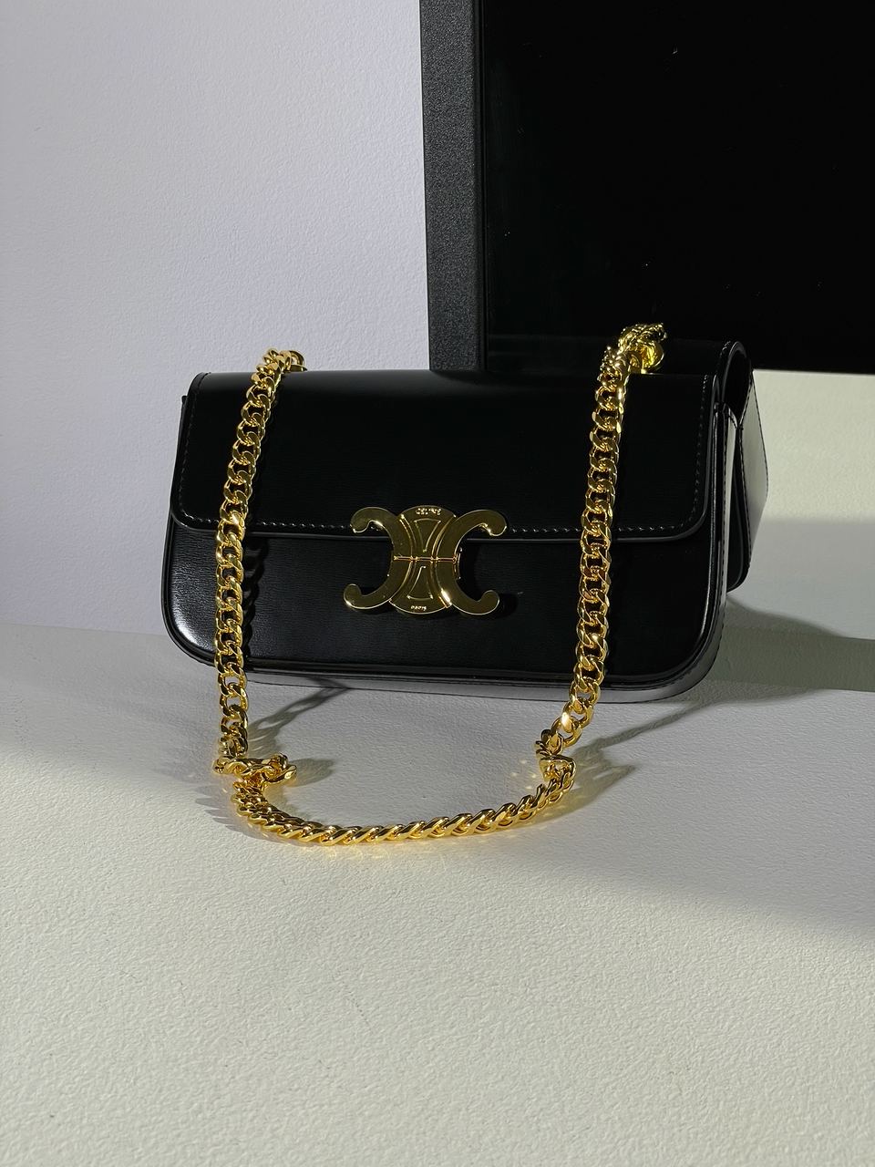 Celine Shoulder Bag Claude In Shiny Calfskin Black - 6