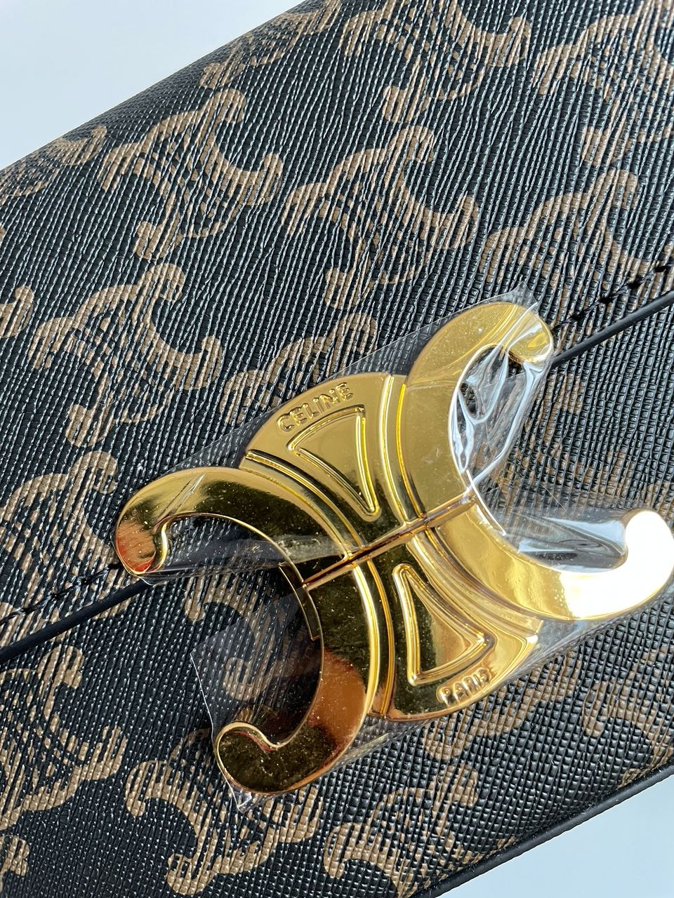 Celine Shoulder Bag Claude In Triomphe Canvas And Calfskin Tan - 13