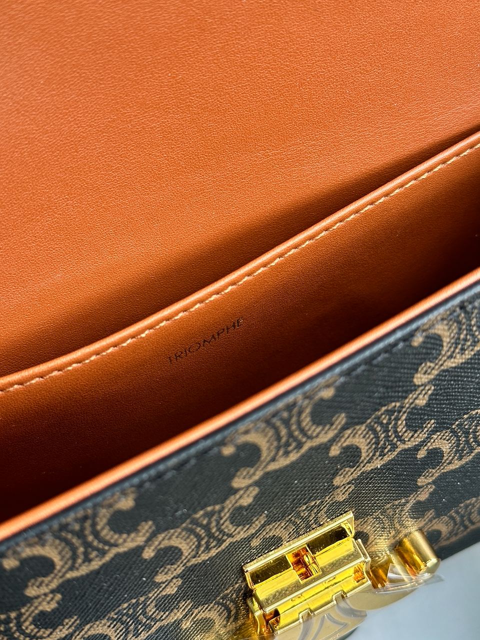 Celine Shoulder Bag Claude In Triomphe Canvas And Calfskin Tan - 32