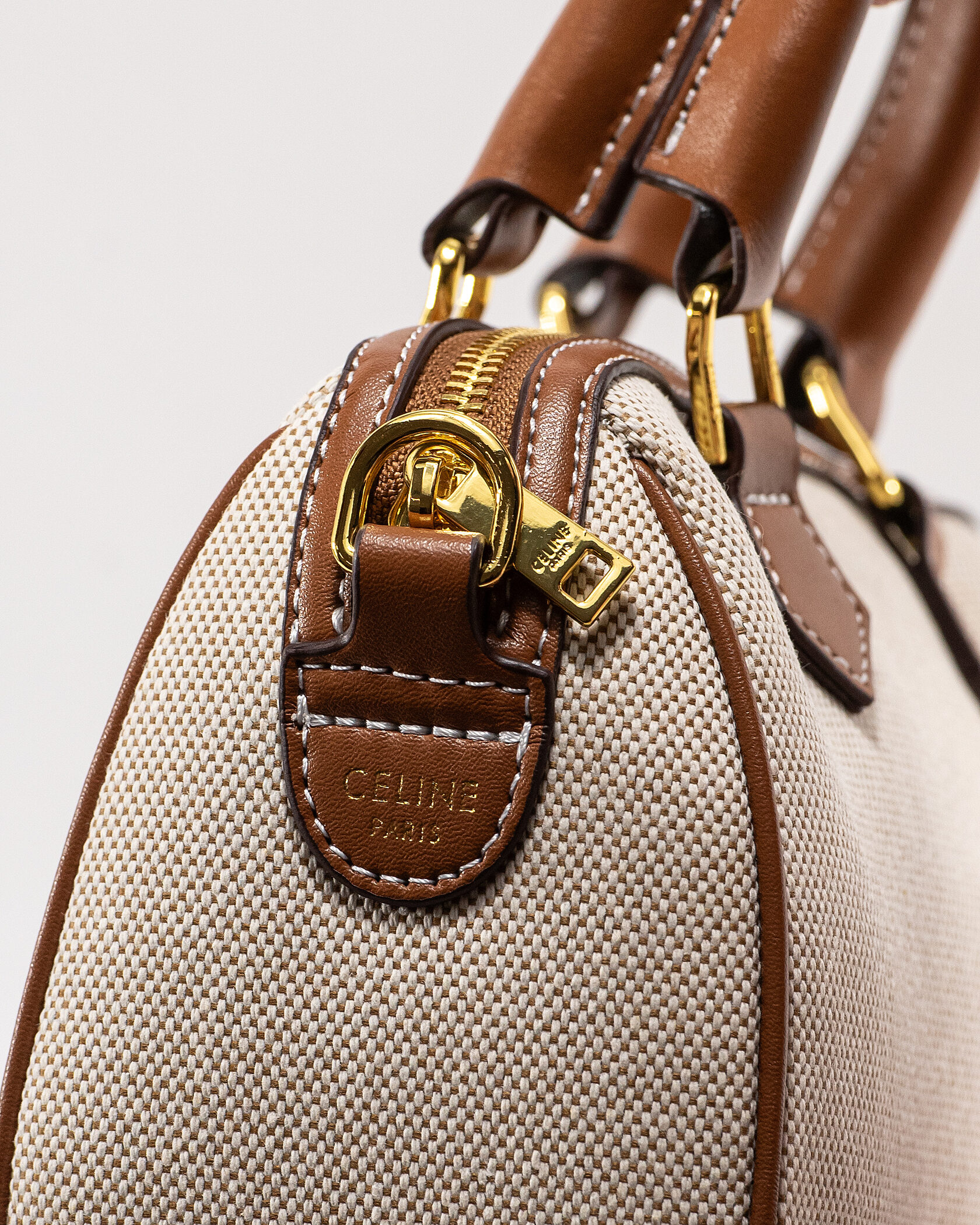 Celine Small Boston Cuir Triomphe in Textile and Calfskin - 11