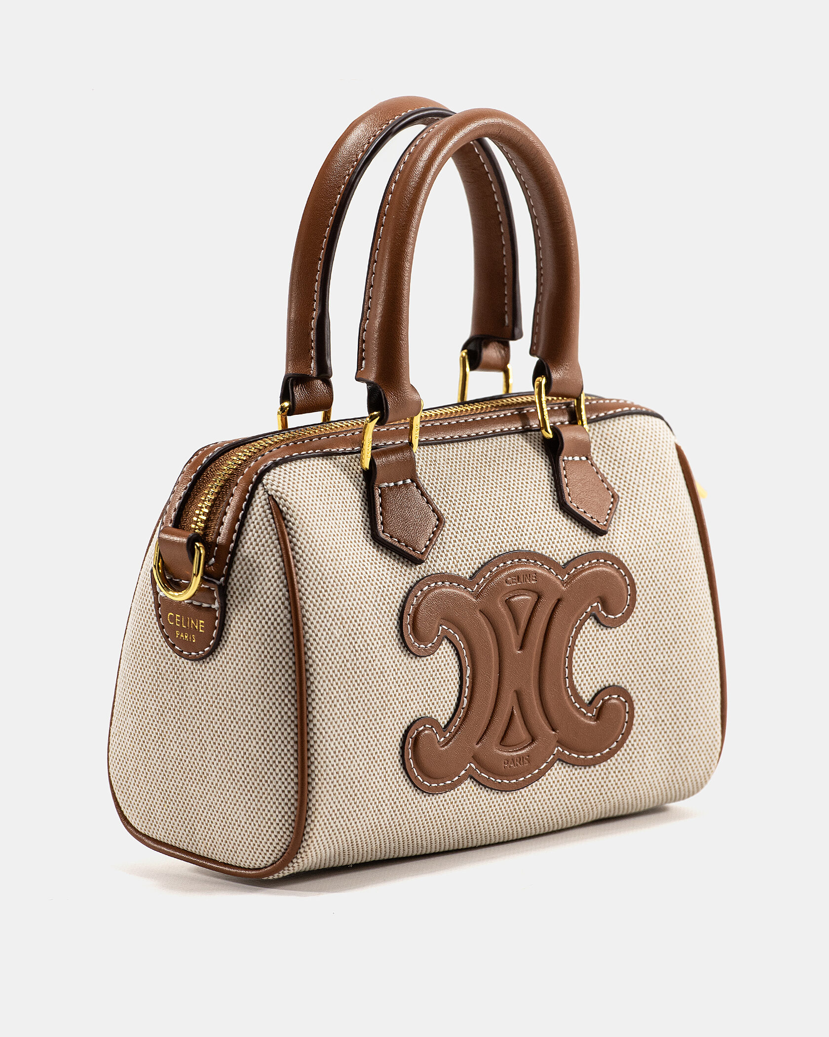 Celine Small Boston Cuir Triomphe in Textile and Calfskin - 5