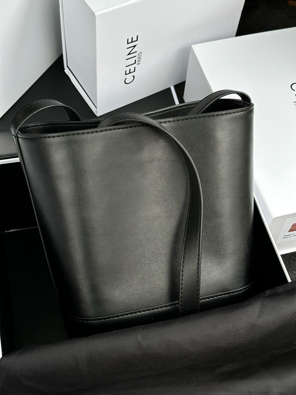 Celine Small Bucket Cuir Triomphe In Smooth Calfskin Tan Black - 15