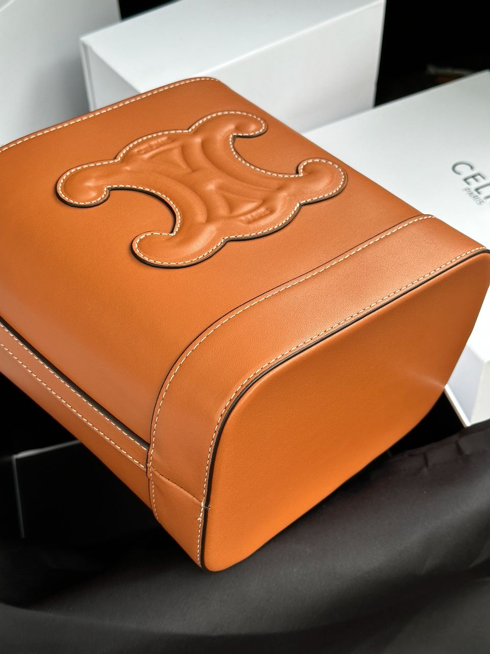 Celine Small Bucket Cuir Triomphe In Smooth Calfskin Tan Brown - 23