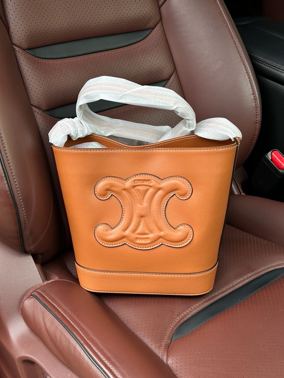 Celine Small Bucket Cuir Triomphe In Smooth Calfskin Tan Brown - 5