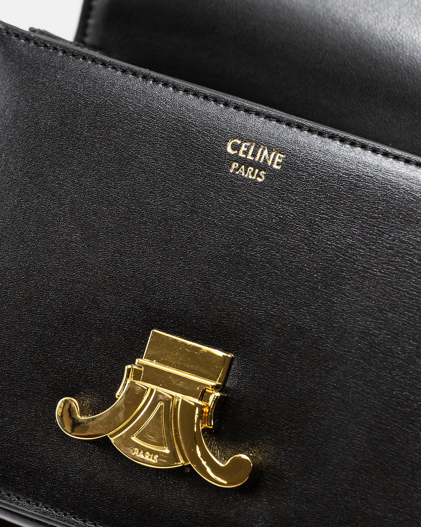 Celine Teen Triomphe Bag Black in Shiny Calfskin - 13