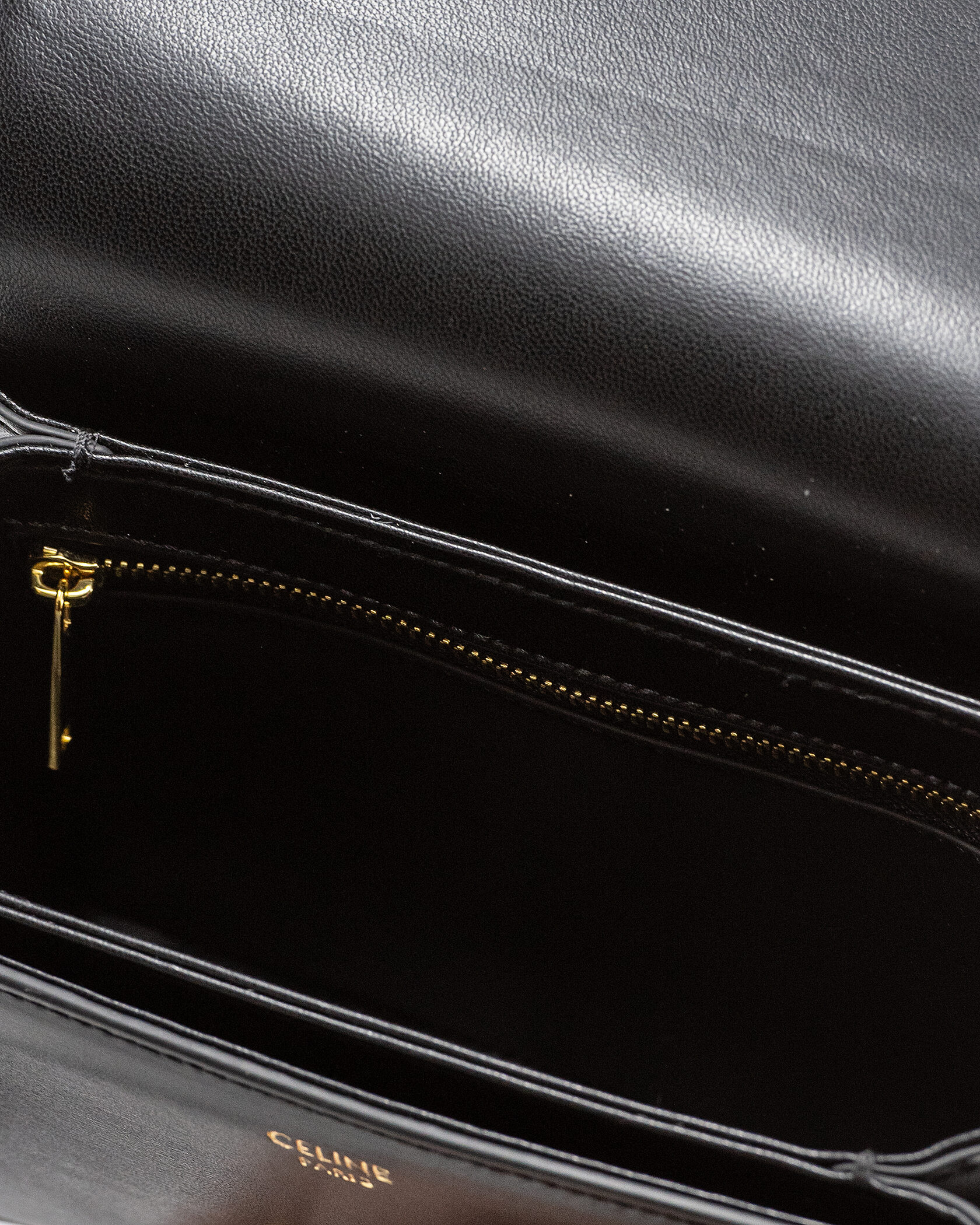 Celine Teen Triomphe Bag Black in Shiny Calfskin - 14