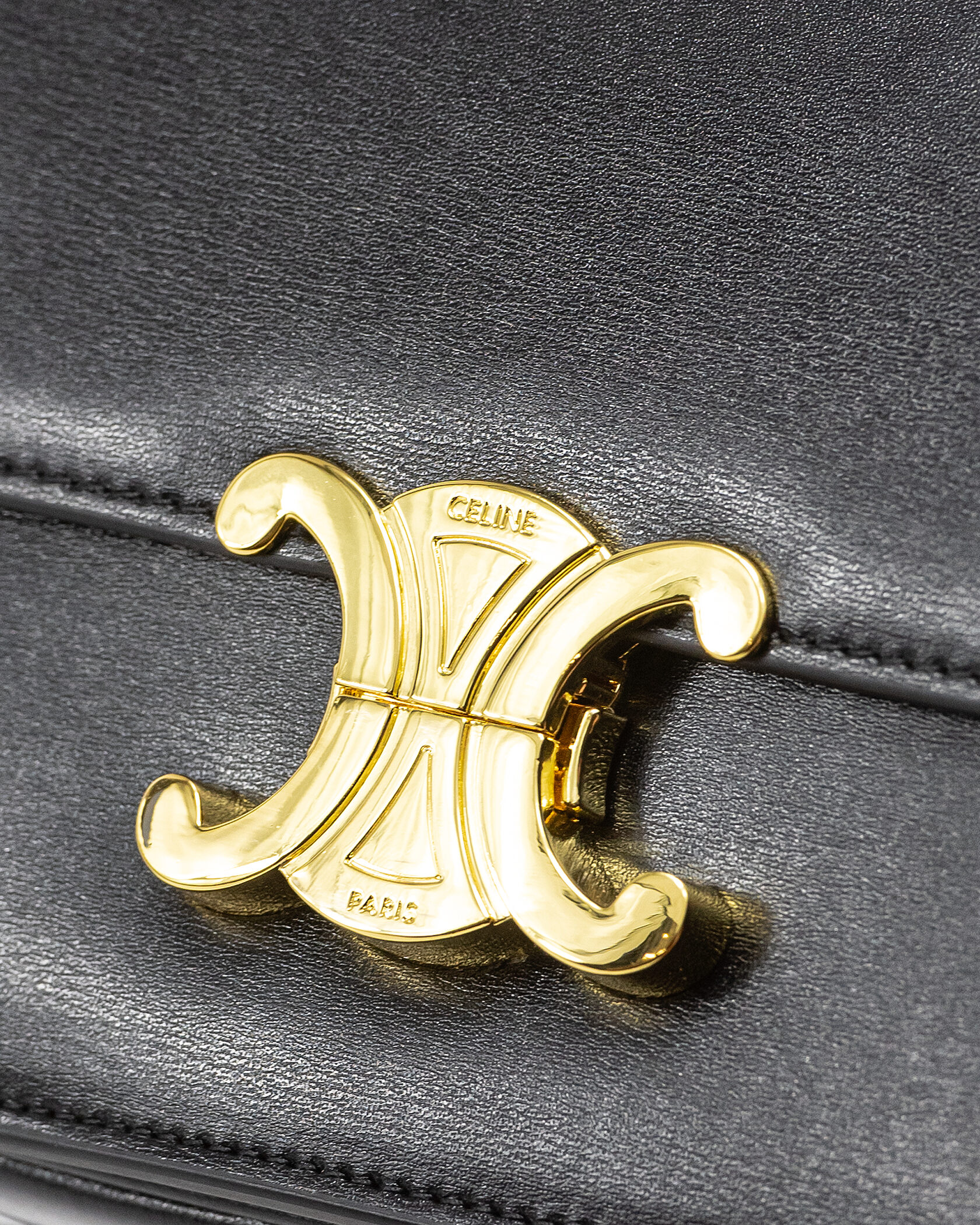 Celine Teen Triomphe Bag Black in Shiny Calfskin - 6