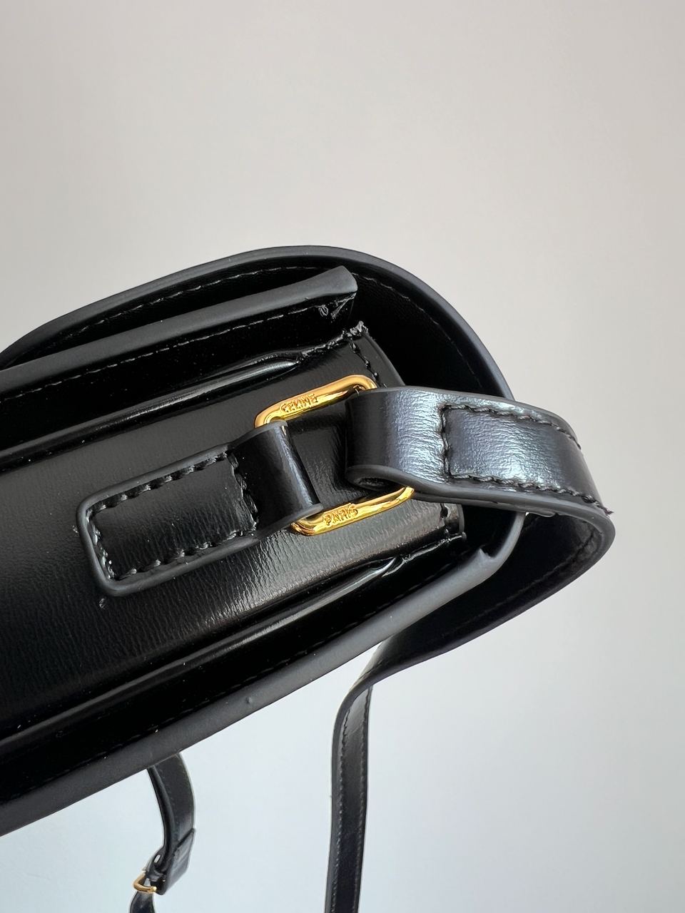 Celine Teen Triomphe Bag Black in Shiny Calfskin - 7