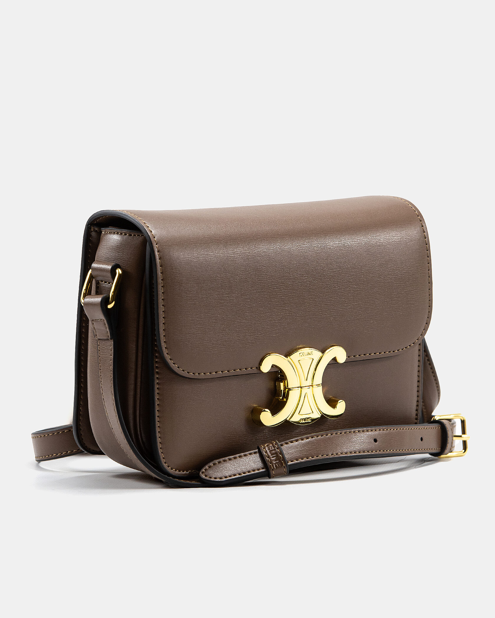 Celine Teen Triomphe Bag Brown in Shiny Calfskin - 5