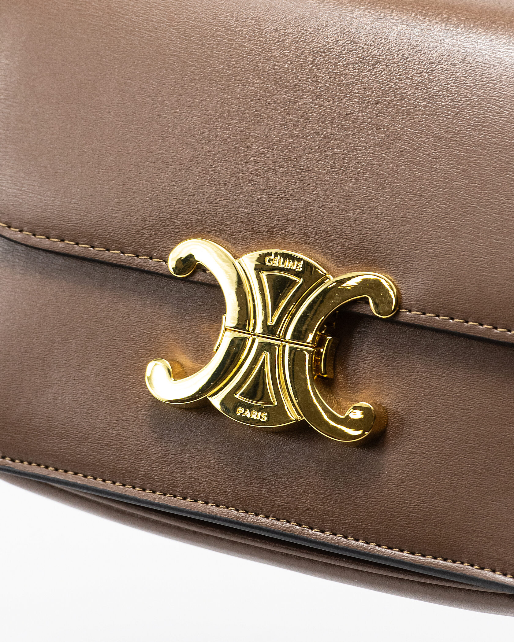 Celine Teen Triomphe Bag Brown in Shiny Calfskin - 6