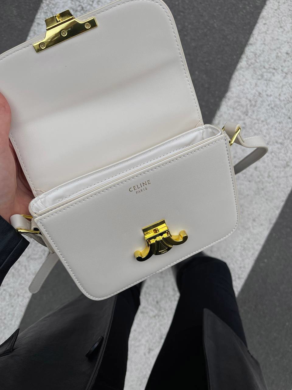 Celine Teen Triomphe Bag Cream in Shiny Calfskin [оригінальна кор - 11