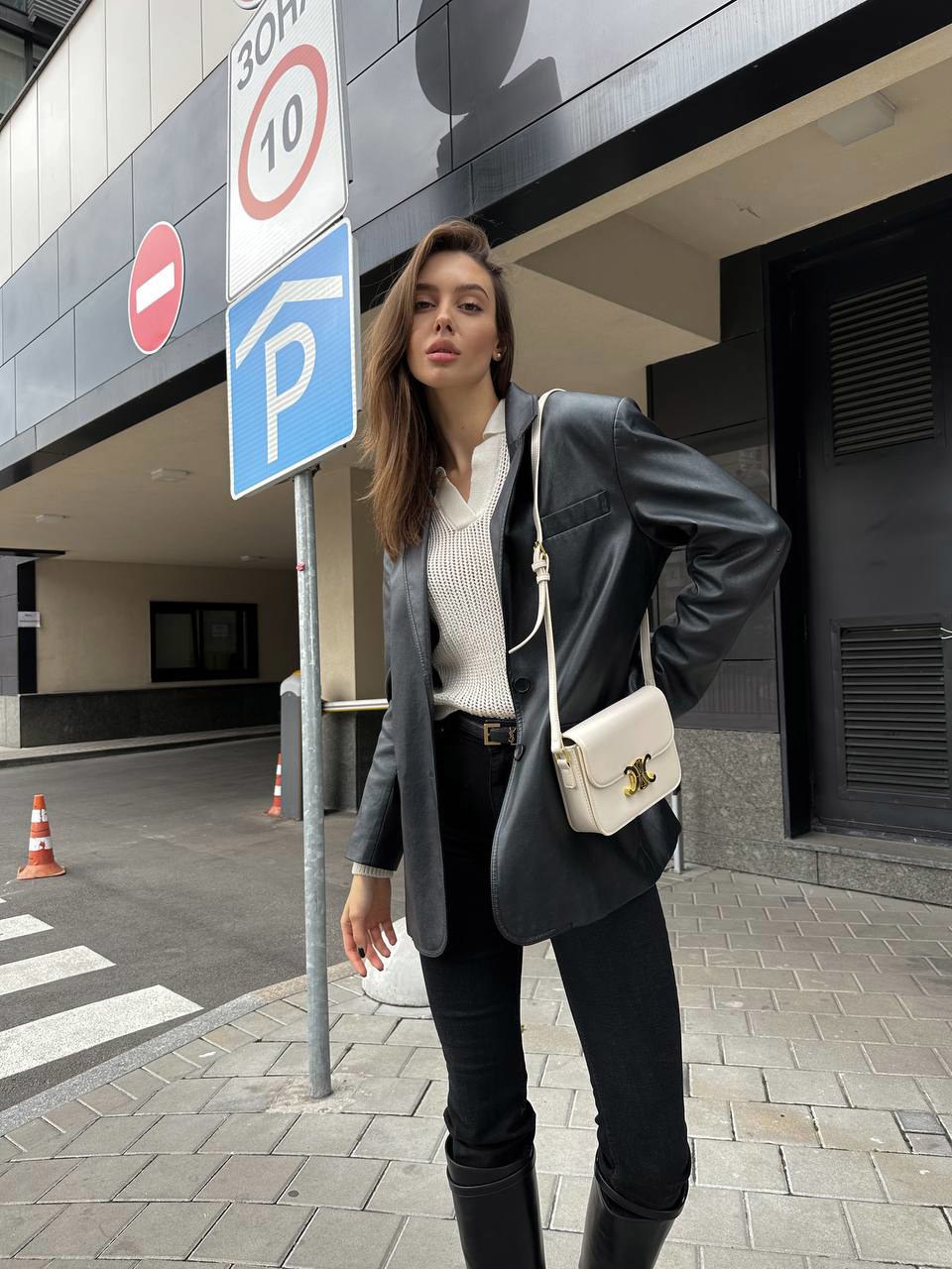 Celine Teen Triomphe Bag Cream in Shiny Calfskin [оригінальна кор - 3