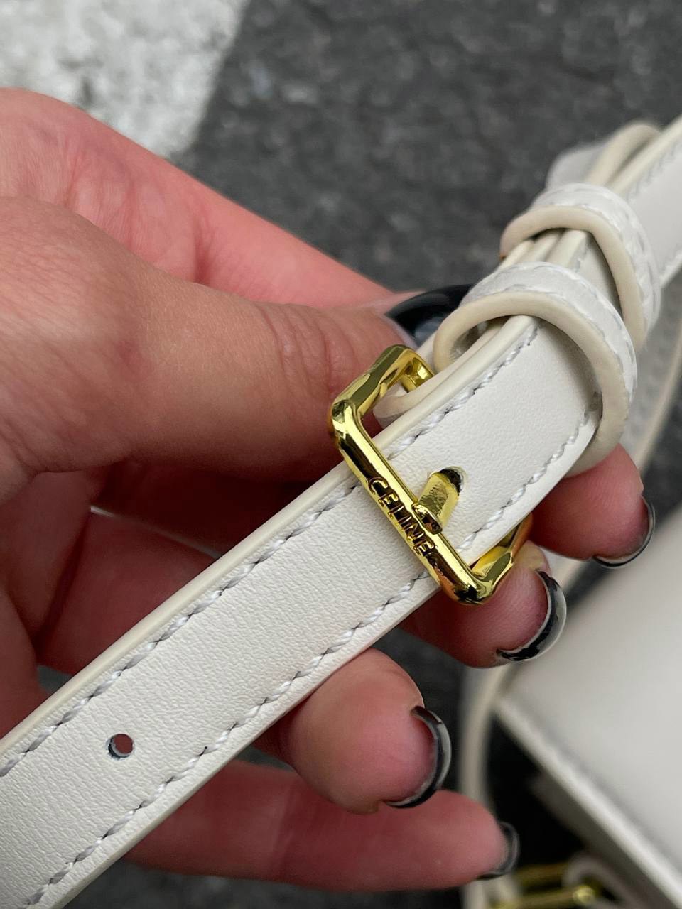 Celine Teen Triomphe Bag Cream in Shiny Calfskin [оригінальна кор - 14