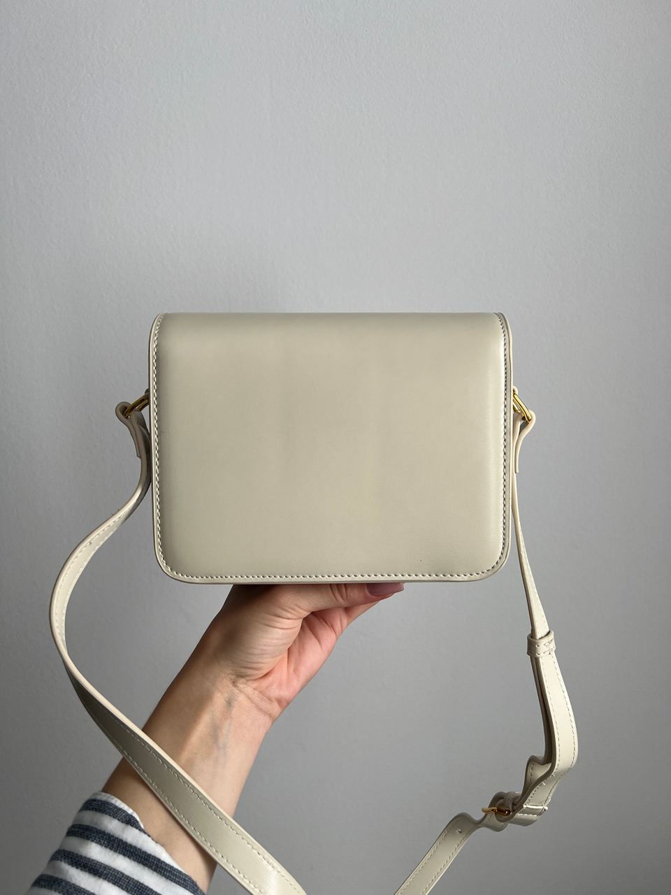 Celine Teen Triomphe Bag Cream in Shiny Calfskin - 4