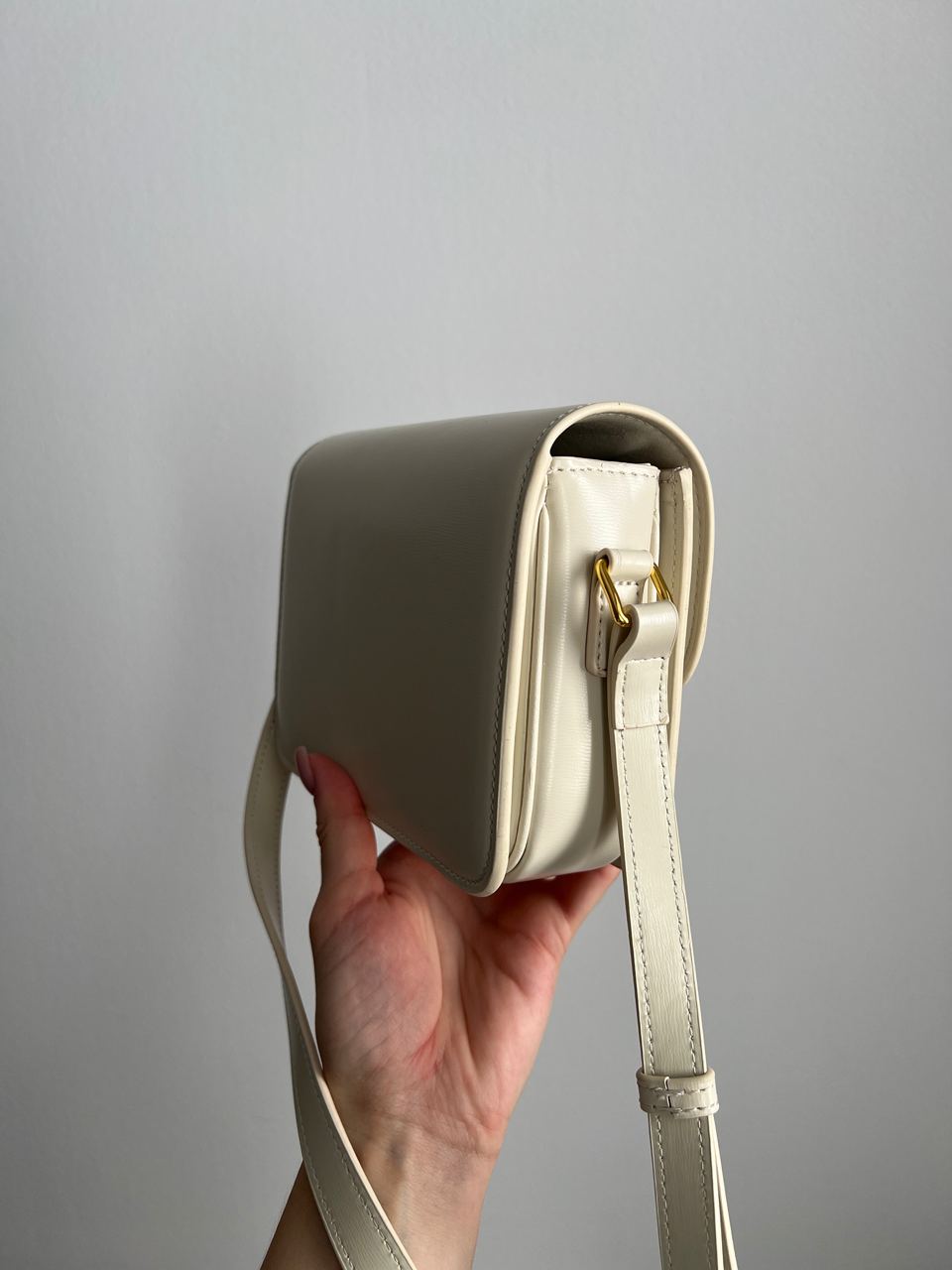 Celine Teen Triomphe Bag Cream in Shiny Calfskin - 7